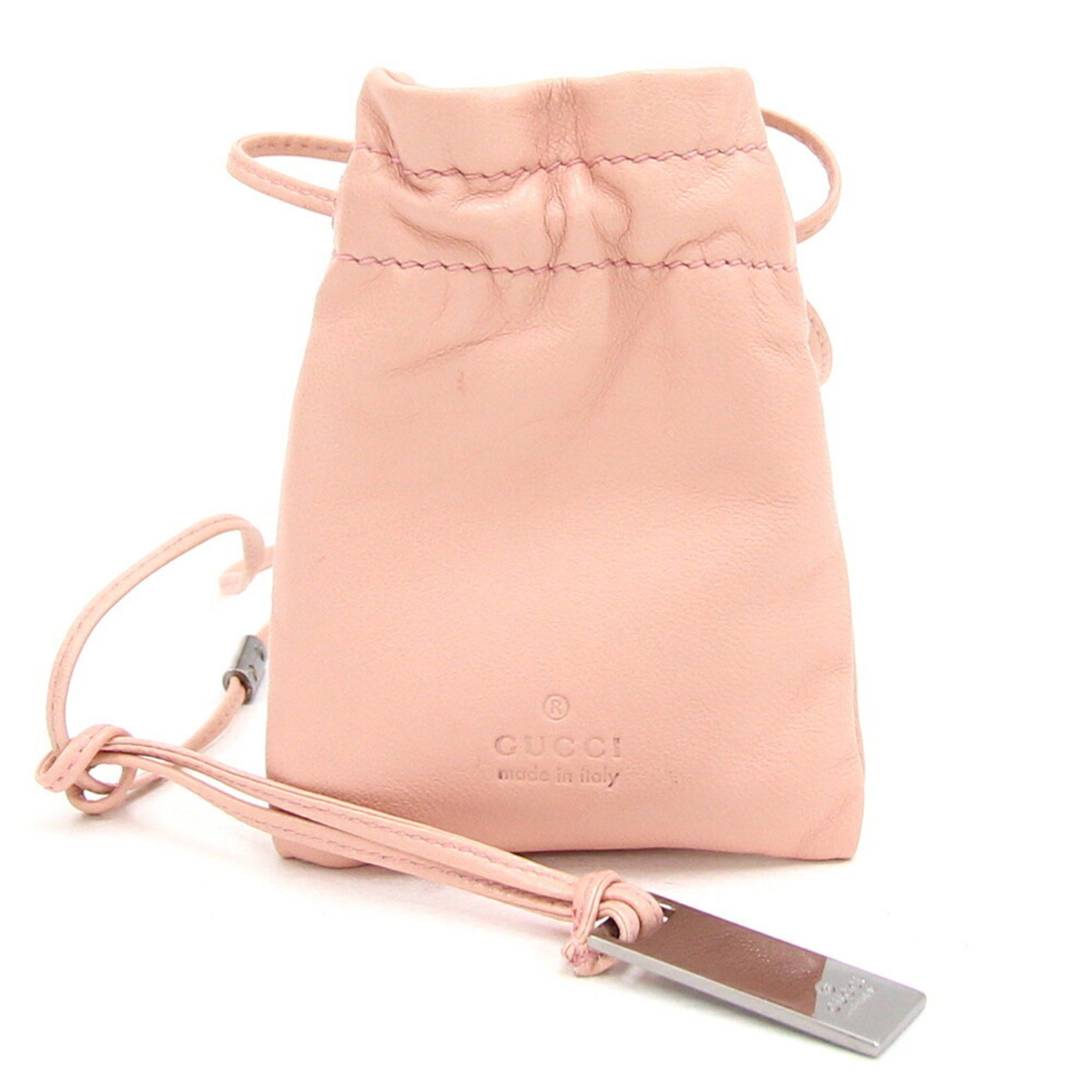 image of Gucci Pouch 039.1705.1080 Pink Leather Pochette Women's Gucci