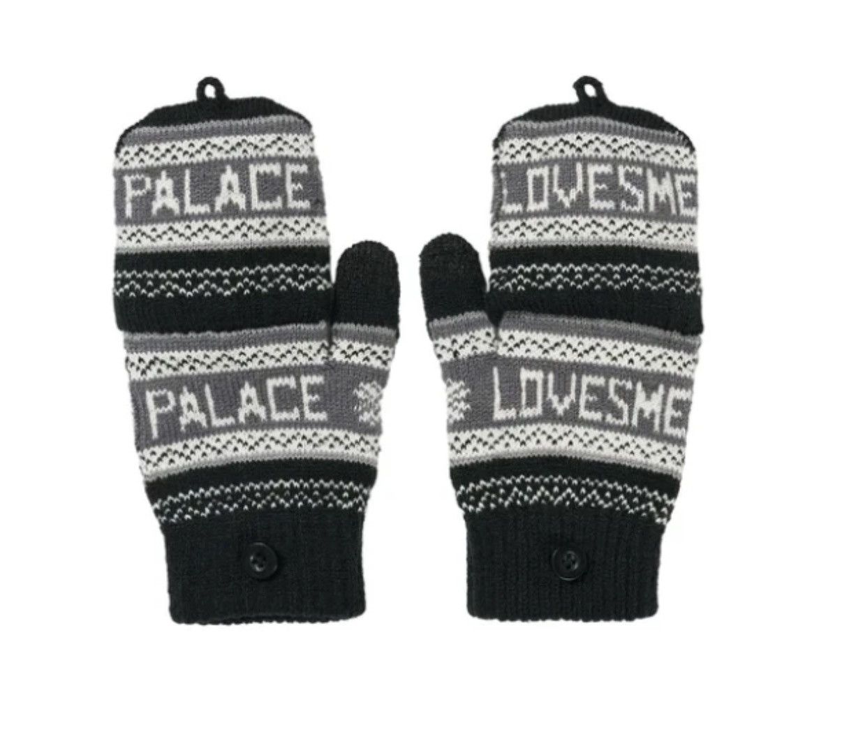 Other Palace Loves Me Knitted Gloves Color Black Multi Size ONE SIZE - 1 Thumbnail