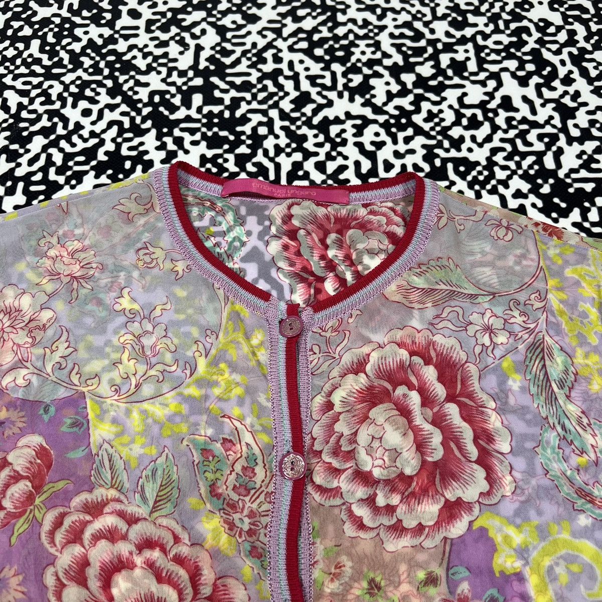 Emanuel Ungaro Vintage Y2K Emanuel Ungaro Paris Silk Floral Luxury Cardigan Size M / US 6-8 / IT 42-44 - 6 Thumbnail