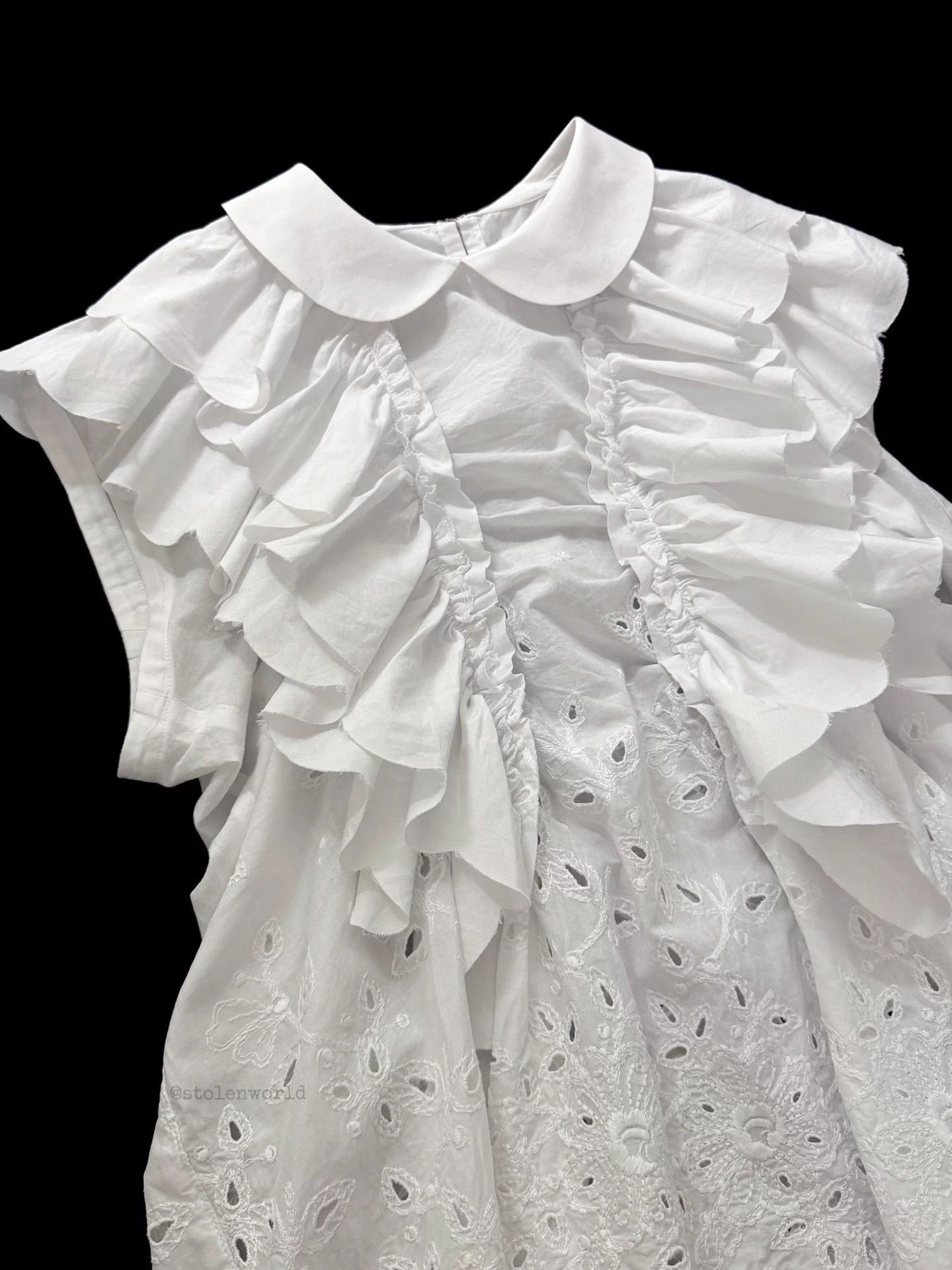 Comme des Garcons Comme des Garçons 2021SS Tricot Cotton Pleated Lace Top Size M / US 6-8 / IT 42-44 - 5 Thumbnail
