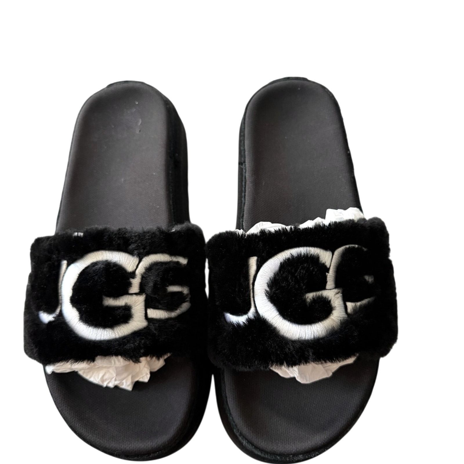 Ugg UGG Laton Fur Platform Slide Black Shearling Size 9 Size US 9 / IT 39 - 3 Thumbnail