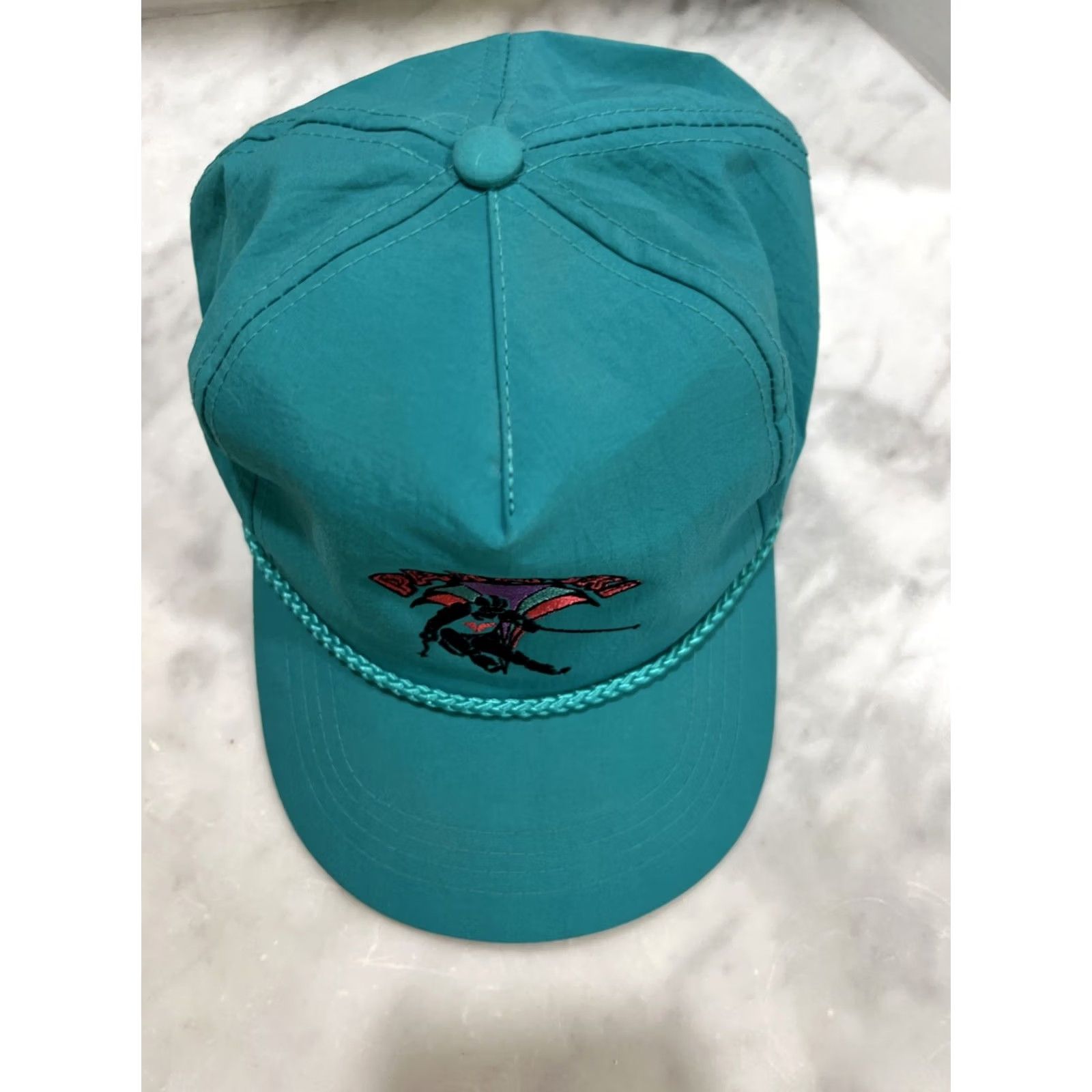 Vintage VINTAGE 1995 Para Ski World Meet Snowbird Snapback Hat Cap Adjustable Turquoise Mens Size ONE SIZE - 6 Thumbnail