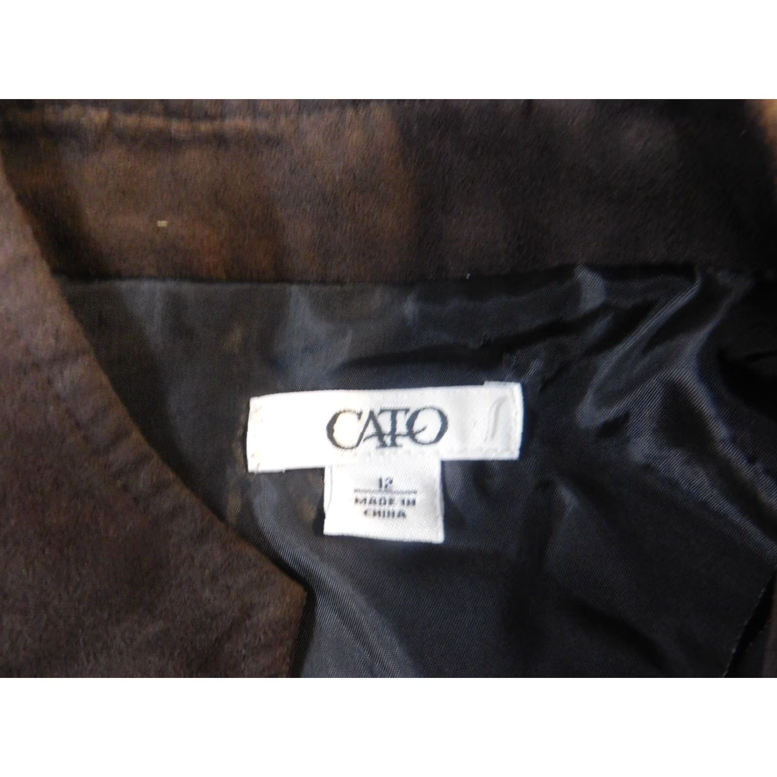Vintage Cato Womens Jacket 12 Brown Full Zip Knit Pattern Solid Casual Winter Basic Jacket Mens? Women? Size XL / US 12-14 / IT 48-50 - 5 Thumbnail