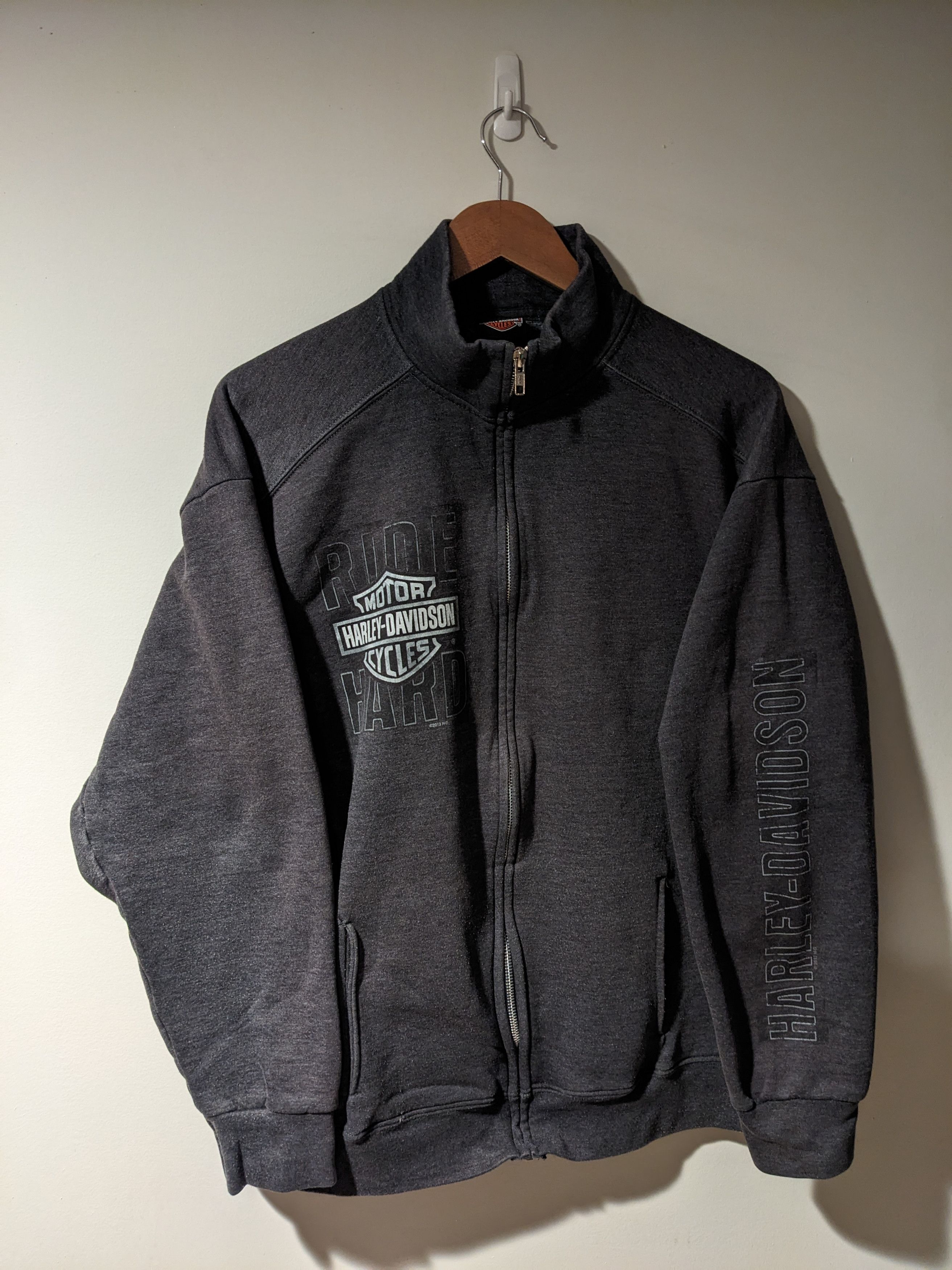 ©︎2013 Harley Davidson BIG size sweat 2XL Harley-Davidson® Men's Eagle Piston Long Sleeve Full-Zip Hoodie