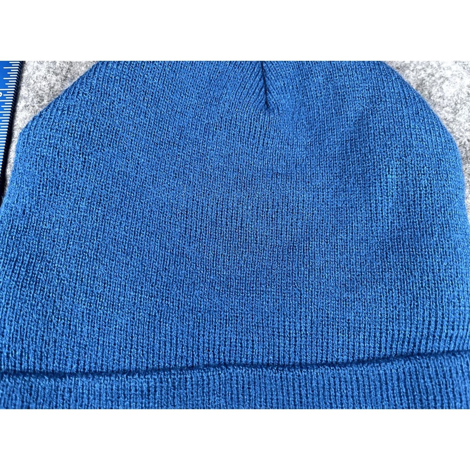 Vintage Thinsulate Beanie Mens M Blue Knit Insulated Winter Hat Star Patch Casual Size ONE SIZE - 3 Thumbnail