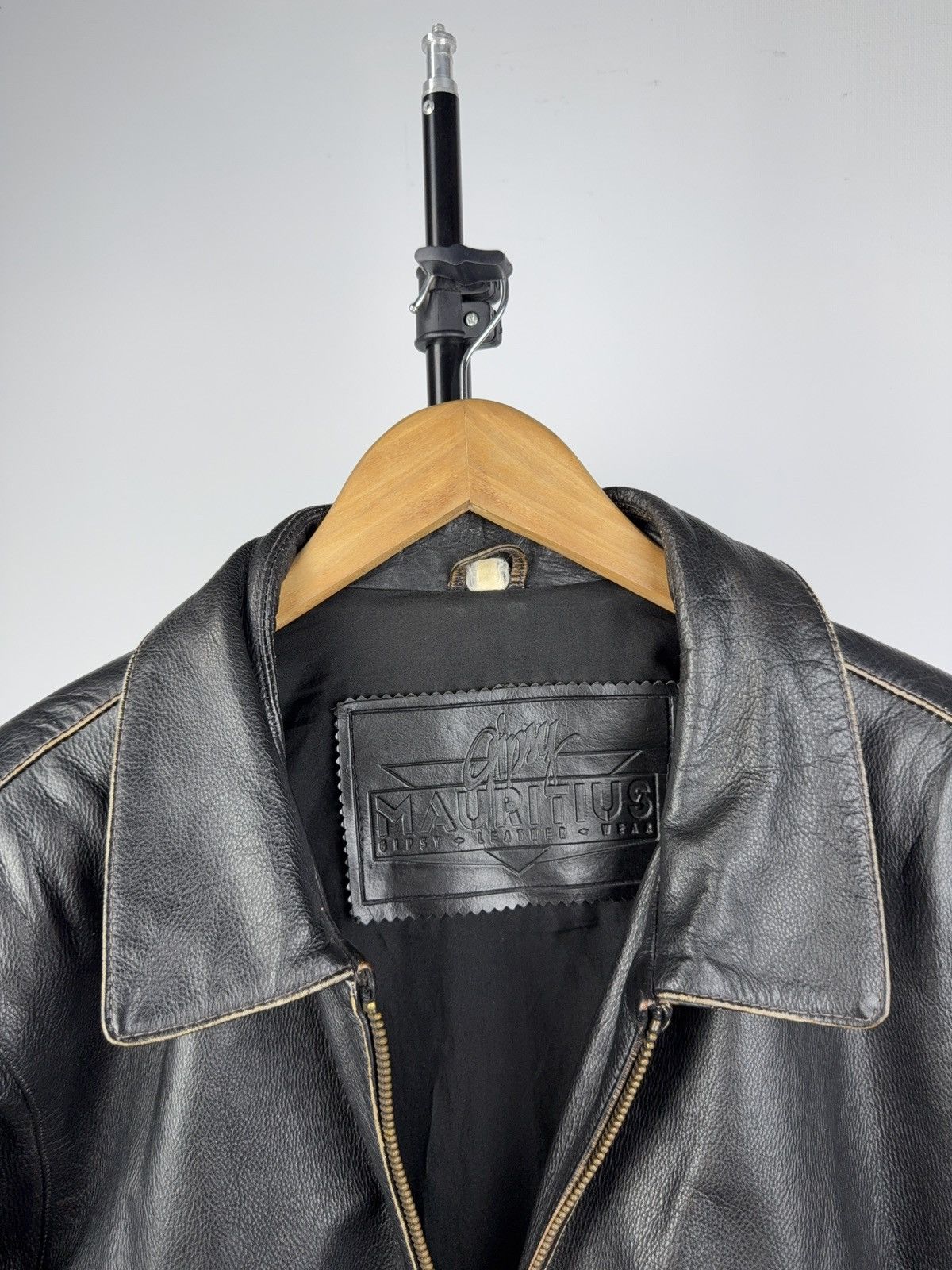 Leather Vintage 90s Gipsy Mauritius Black Leather Moto Biker Jacket Size US XL / EU 56 / 4 - 5 Thumbnail