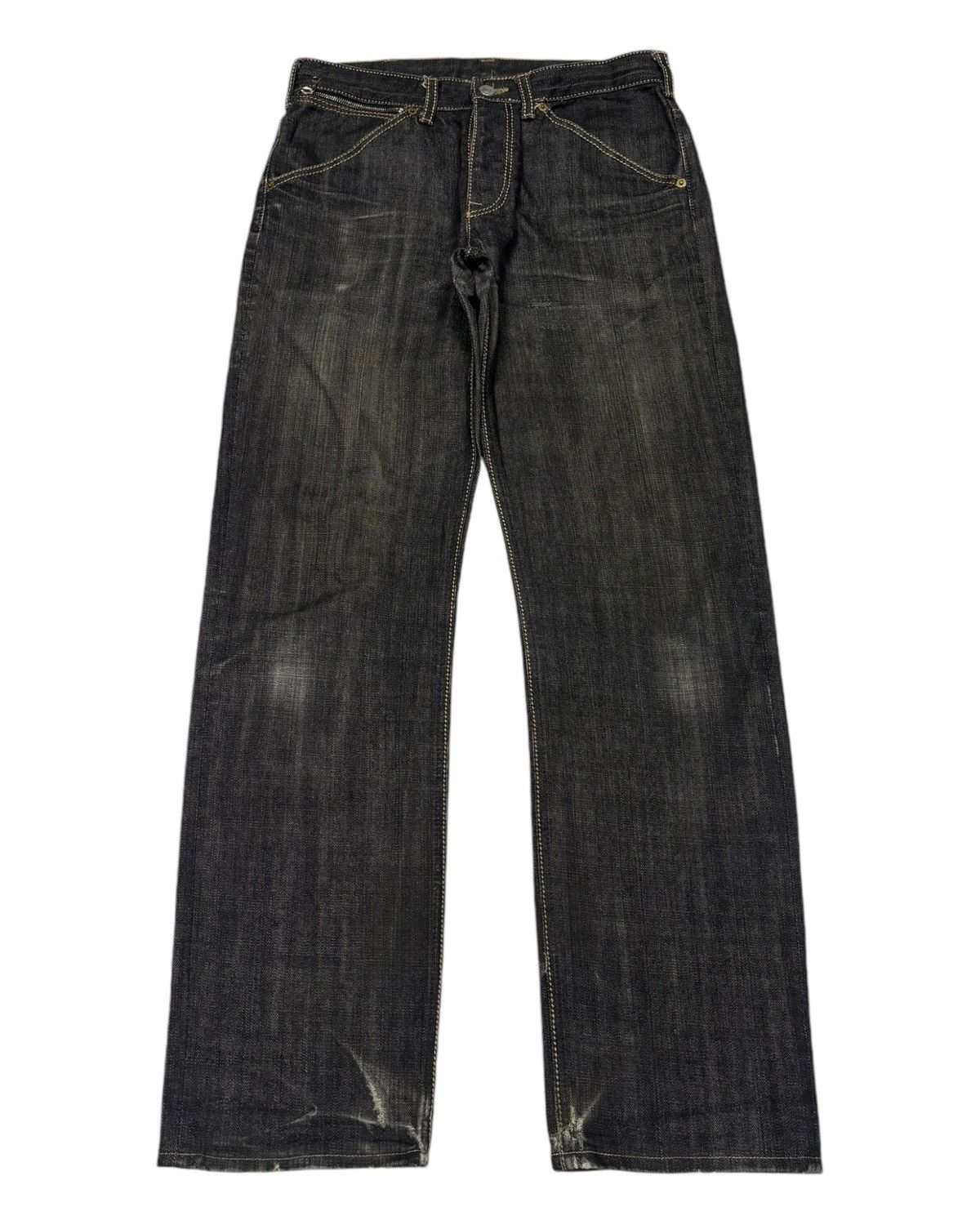 HARRODS LONDON BLACK JEANS DISTRESSED DENIM HELMUT LANG