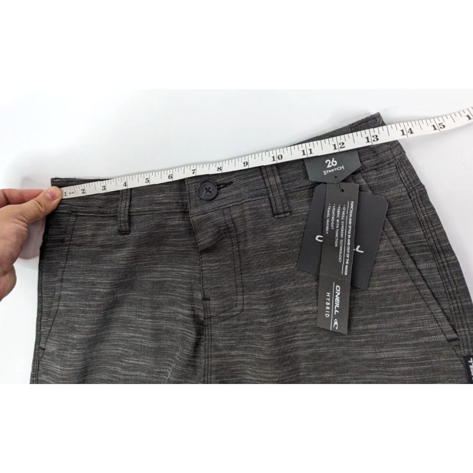 O'Neill NWT O'NEILL Hybrid Grey Board Shorts Swim Logged Slub Hyperdry Size 26 Stretch Size US 26 / EU 42 - 5 Thumbnail