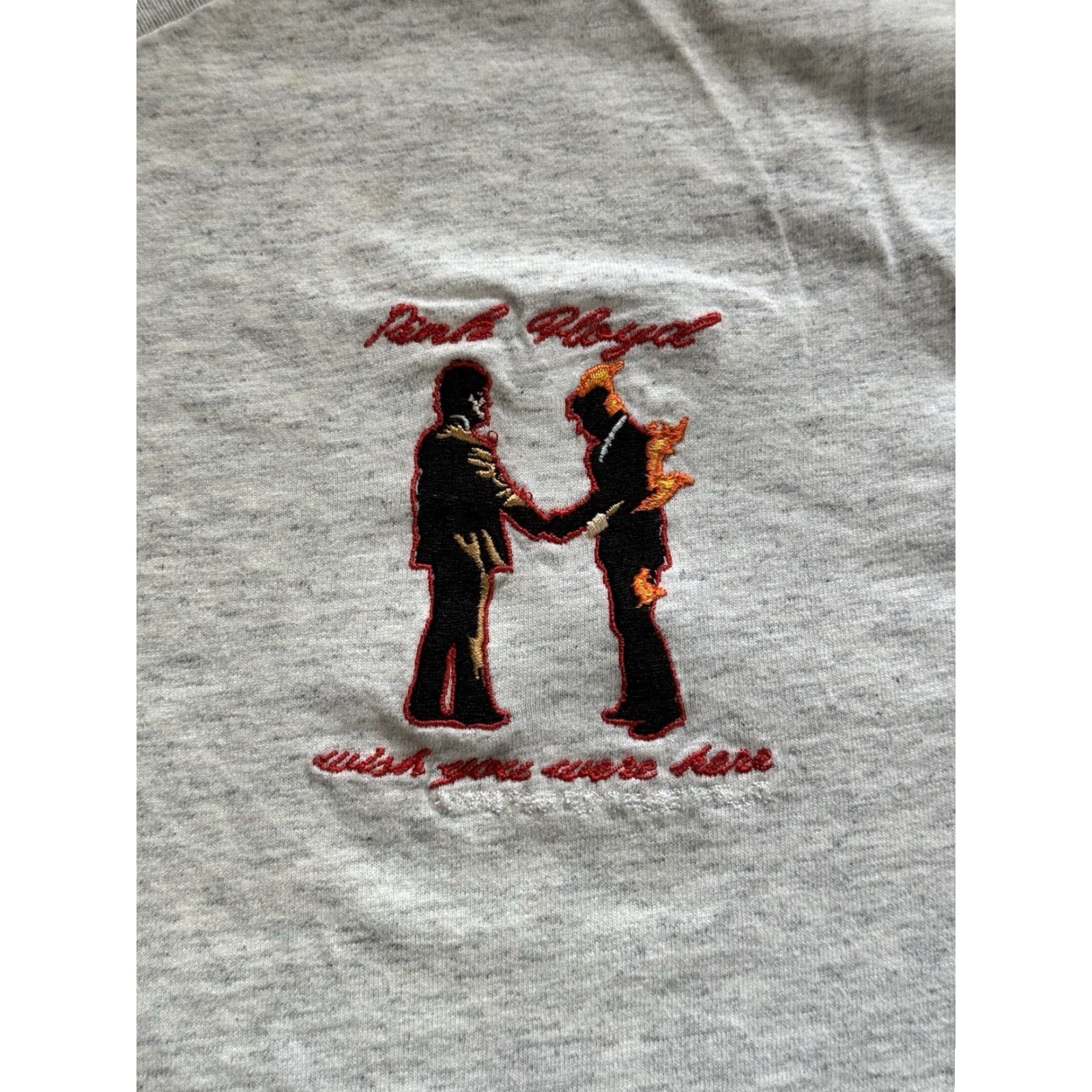 Vintage VINTAGE Balzout Rock T-Shirt 1990s Embroidered Wish You Were Here 90s Music Band Gray XL Mens Size US XL / EU 56 / 4 - 2 Thumbnail