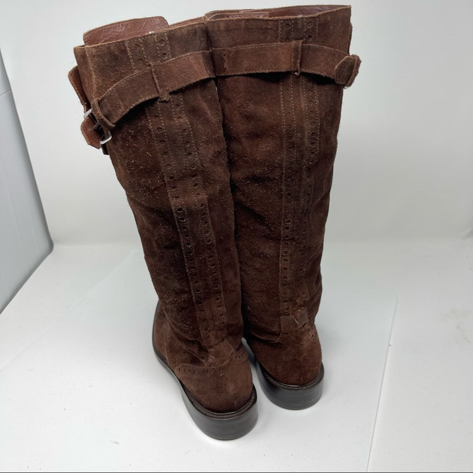 Alberta Ferretti Philosophy Di Alberta Ferretti Brown suede tall boots Size US 8.5 / IT 38.5 - 7 Thumbnail