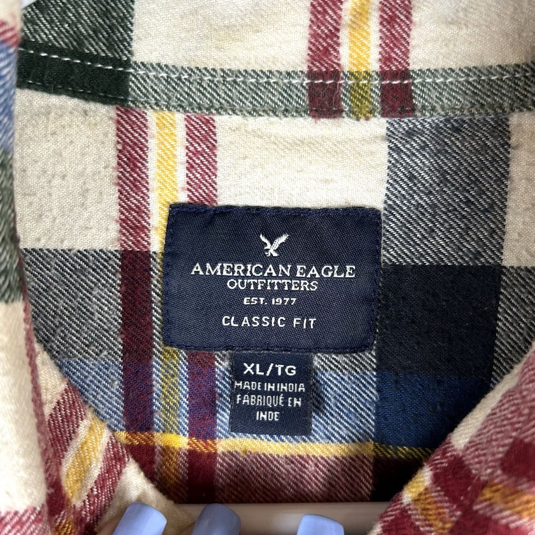 American Eagle Outfitters American Eagle Button-Up Flannel Shirt Mens XL Plaid Long Sleeve Relaxed Fit Multicolor Plaid Top Size US XL / EU 56 / 4 - 3 Thumbnail