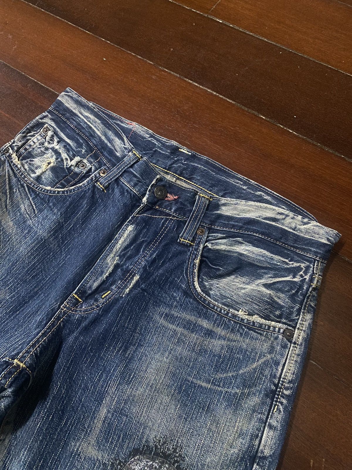 Edwin Rare Vintage Edwin 504 Clawmark Distressed Faded rusty Size US 34 / EU 50 - 10 Thumbnail
