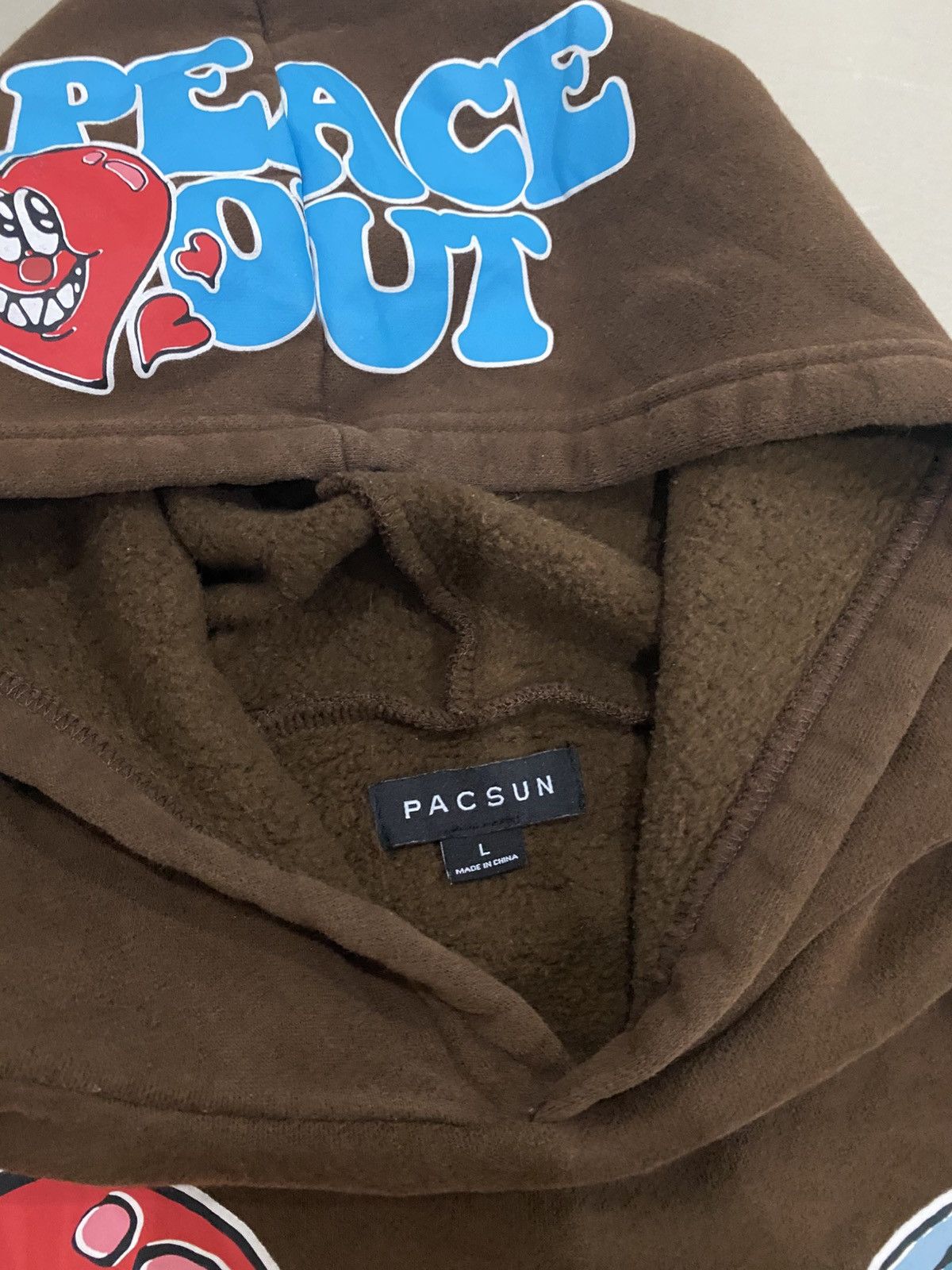 Pacsun Pacsun Peace Out Vibing Brown Hoodie Size US L / EU 52-54 / 3 - 3 Thumbnail
