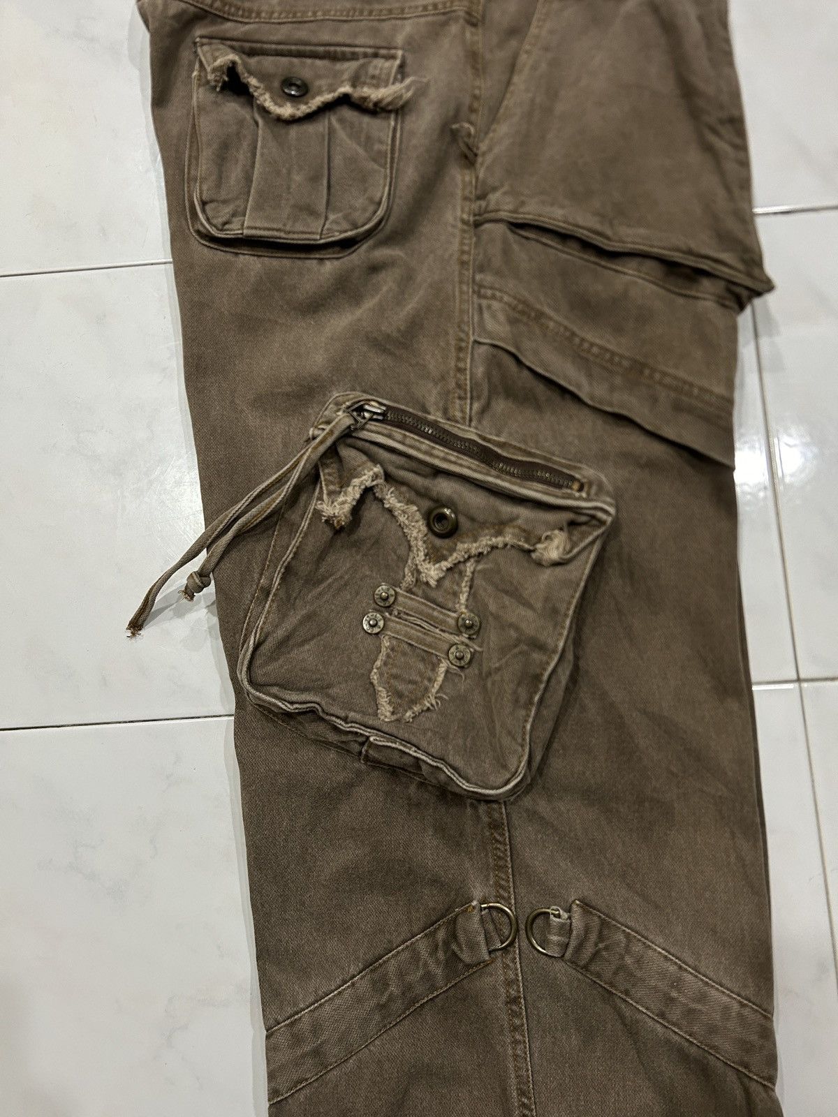 Japanese Brand Y2K Baggy Cargo KaKamer-ri Loose Style Size US 35 - 10 Thumbnail