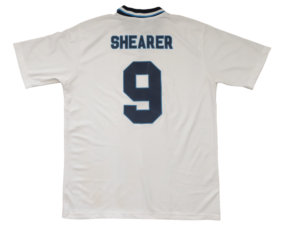 image of Umbro Vintage England Jersey "shearer" in White, Men's (Size XL)