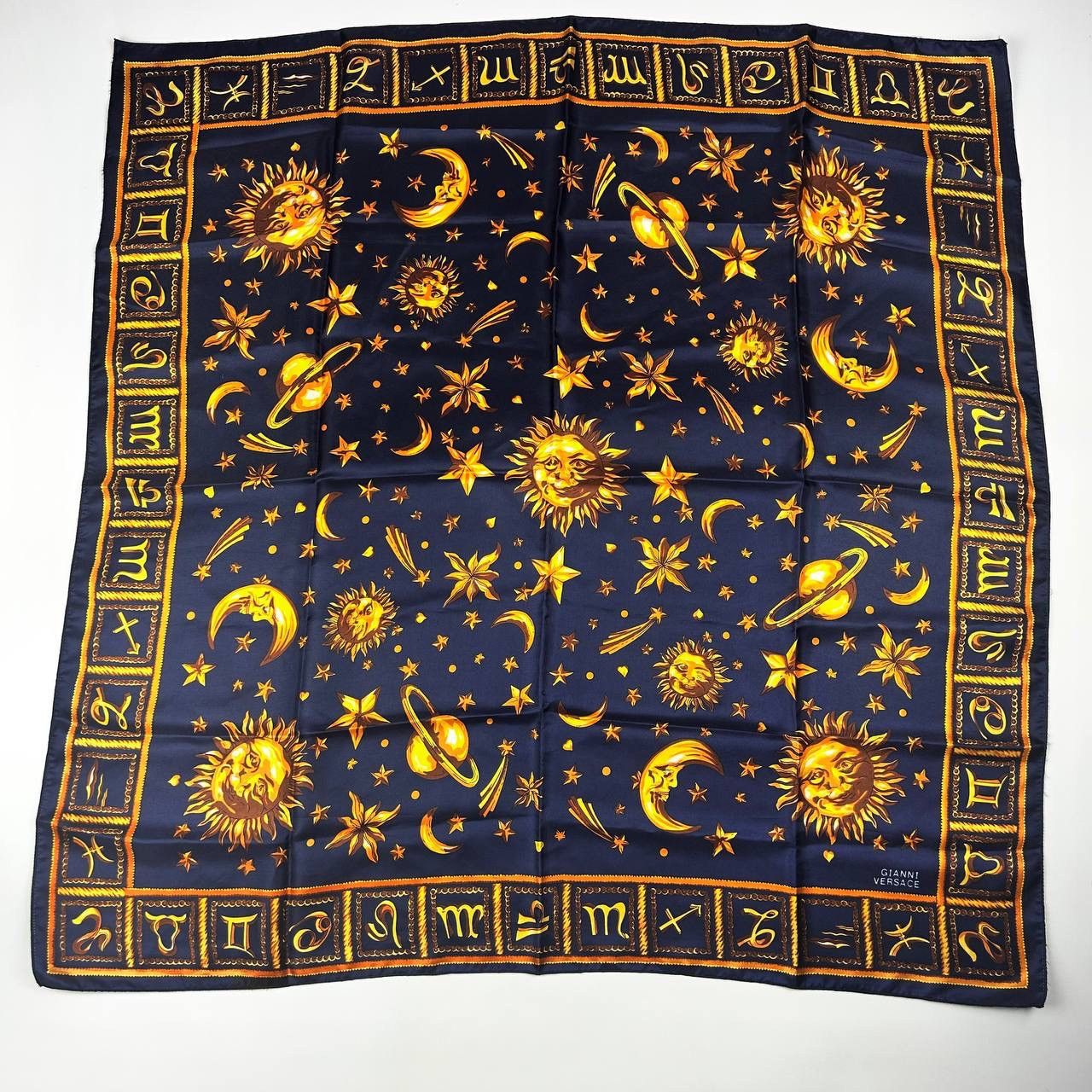 Versace Gianni Versace Silk Moon Sun Stars Zodiac Shawl Scarf 90/90 Size ONE SIZE - 1 Thumbnail