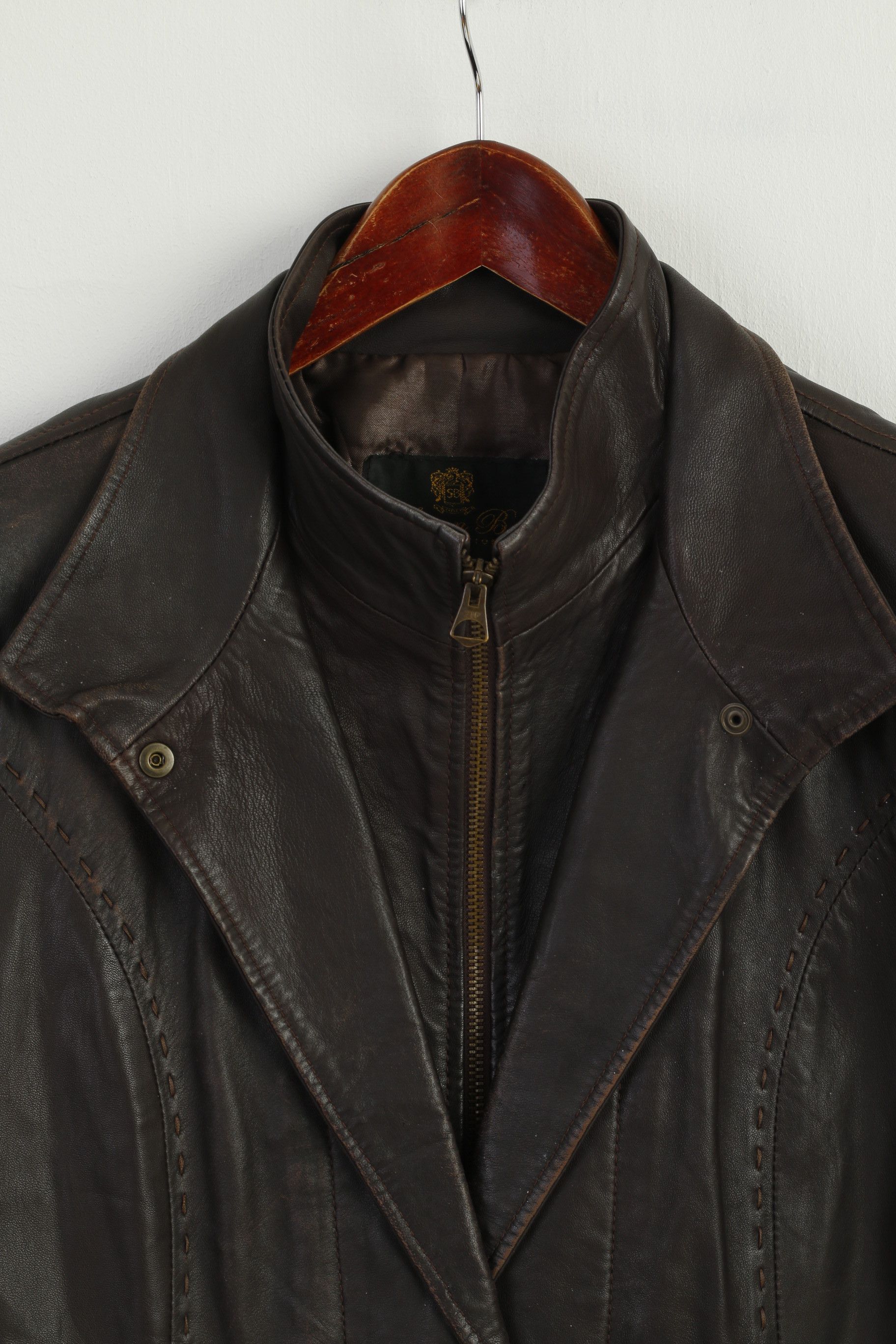 Vintage Simon B Collection Women 48 M Jacket Brown Soft Leather 8812 Size M / US 6-8 / IT 42-44 - 2 Thumbnail