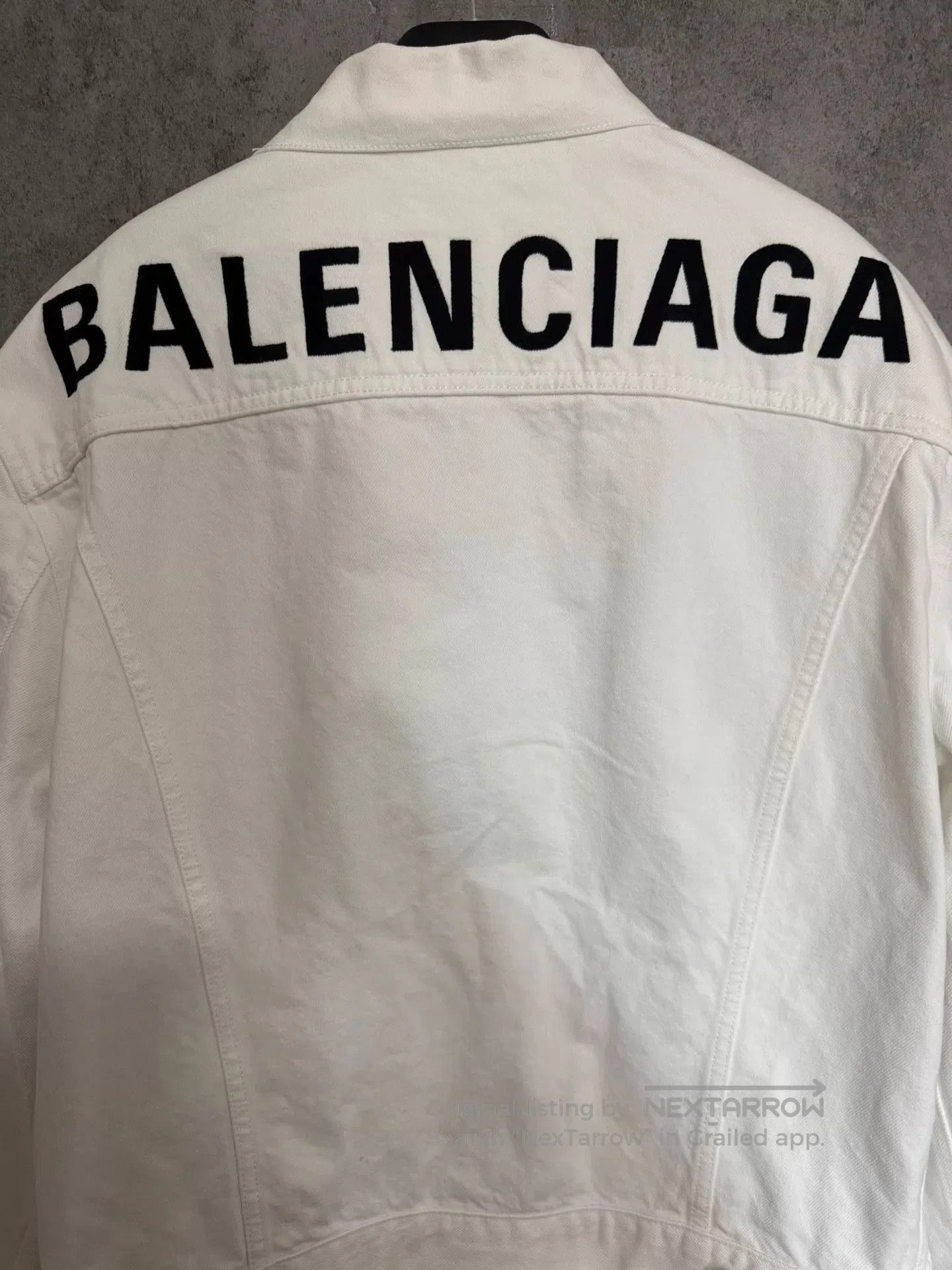 Balenciaga Balenciaga White Denim Jacket with Logo. Size US S / EU 44-46 / 1 - 6 Thumbnail