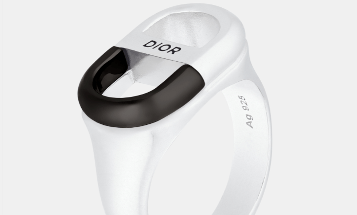 Dior o1w1db10826 R2424H Size : OS/ 8 Ring in Silver/Black Size ONE SIZE - 4 Thumbnail