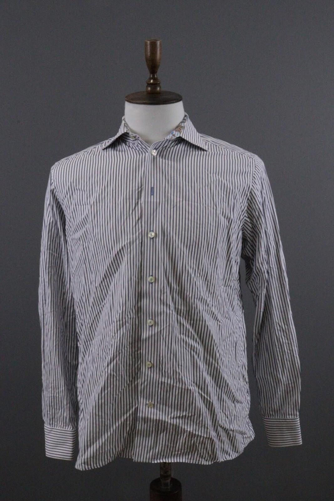Flower Mountain Eton Contemporary Striped Floral Dress Shirt Size 16 41 Size US L / EU 52-54 / 3 - 1 Thumbnail