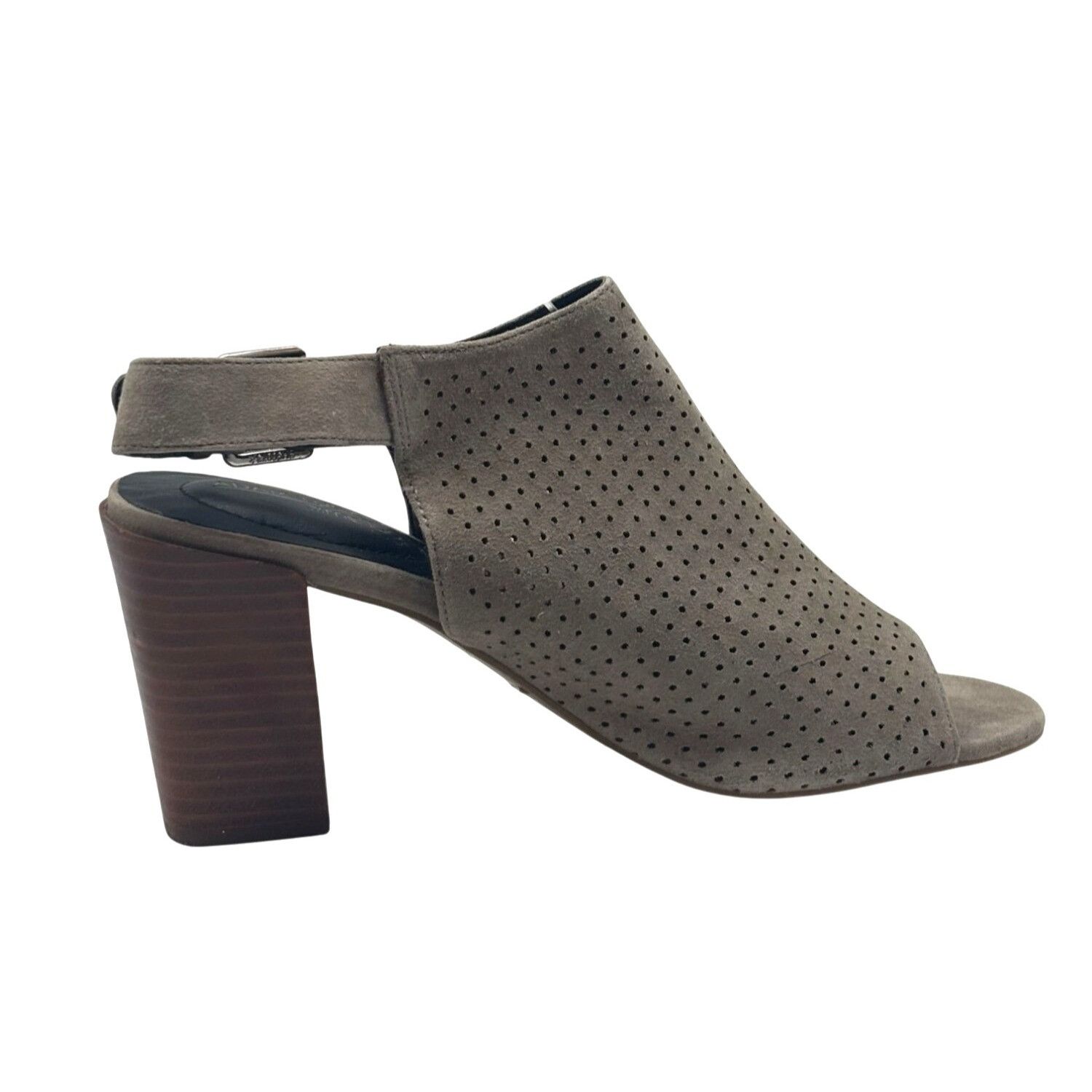 Other Adam Tucker Meridia Perforated Suede Sandal, 9.5, M, Taupe Size US 9.5 / IT 39.5 - 5 Thumbnail