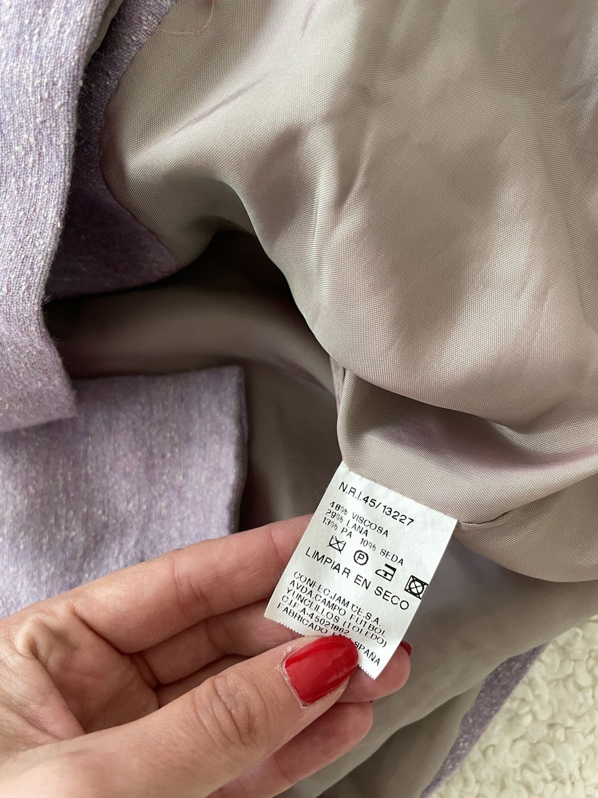 Designer × Vintage Vintage lilac jacket: Viscose, wool and silk Size XS / US 0-2 / IT 36-38 - 6 Thumbnail