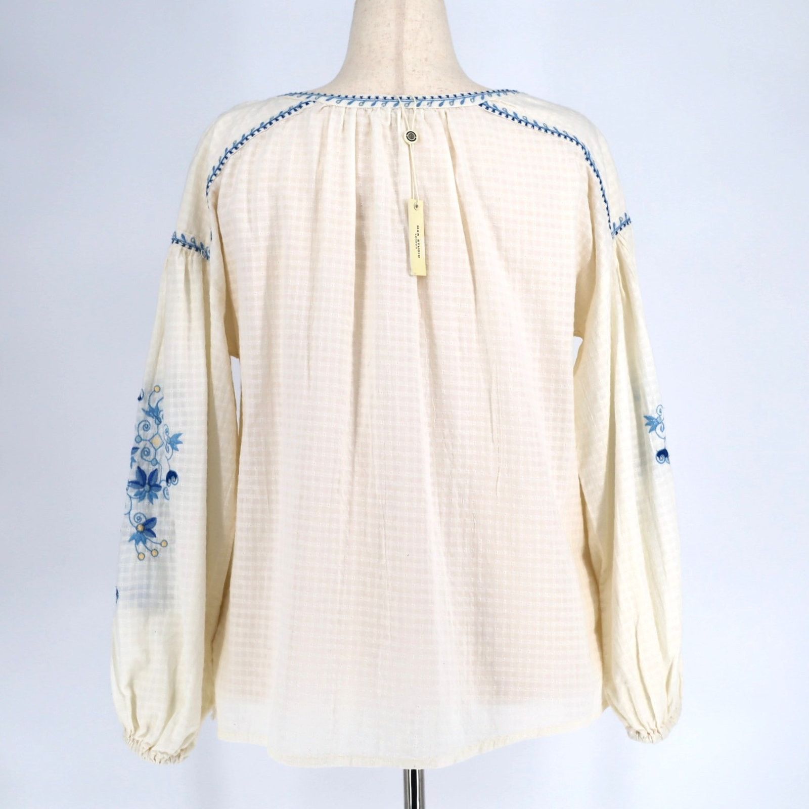 The Unbranded Brand Max Studio Women Embroidered Boho Balloon Sleeve Top Size M Size M / US 6-8 / IT 42-44 - 3 Thumbnail