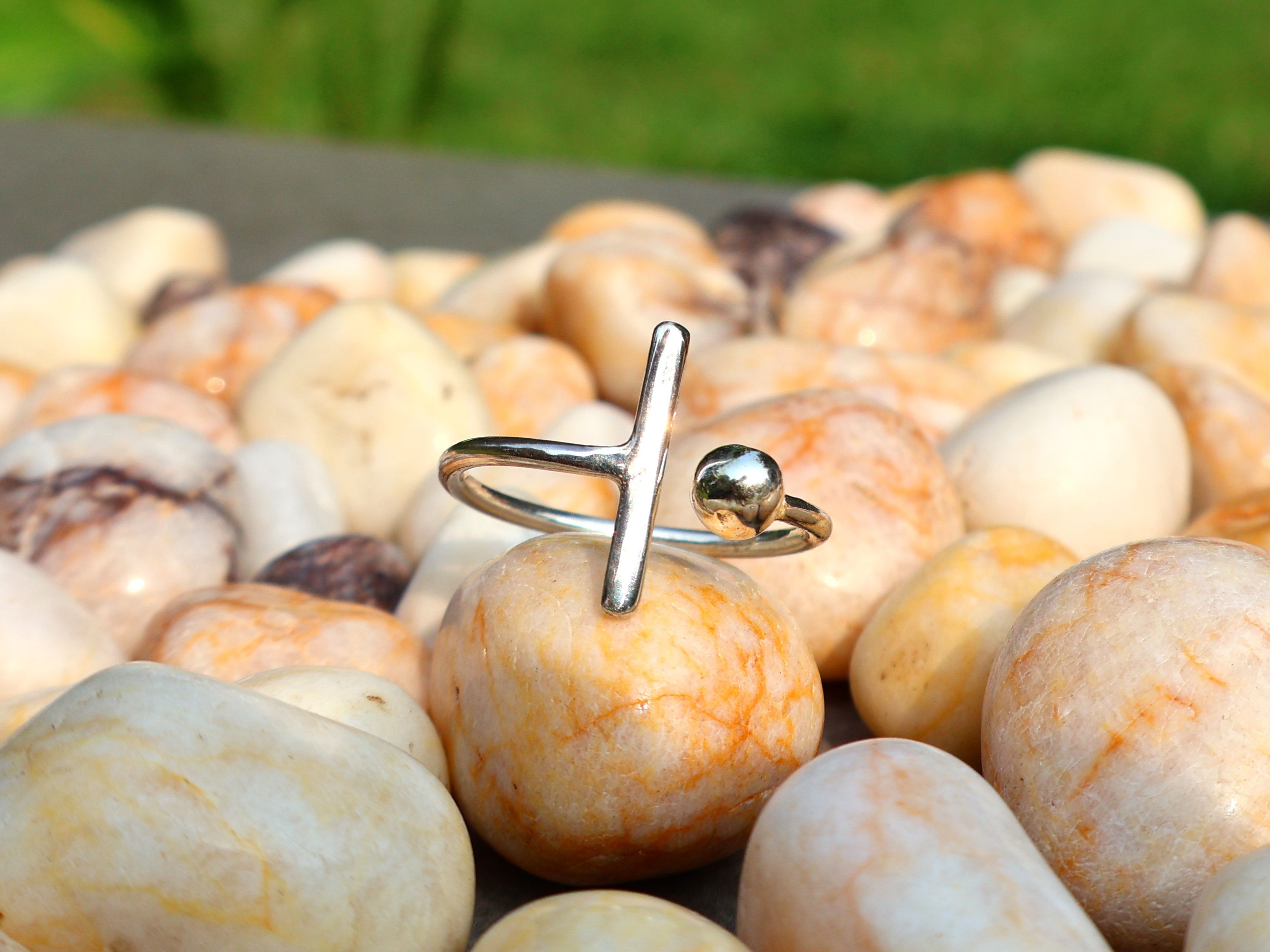 Handmade Ball Ring, Bar Ring, 925 Sterling Silver Ring, Handmade Ring Size ONE SIZE - 1 Thumbnail