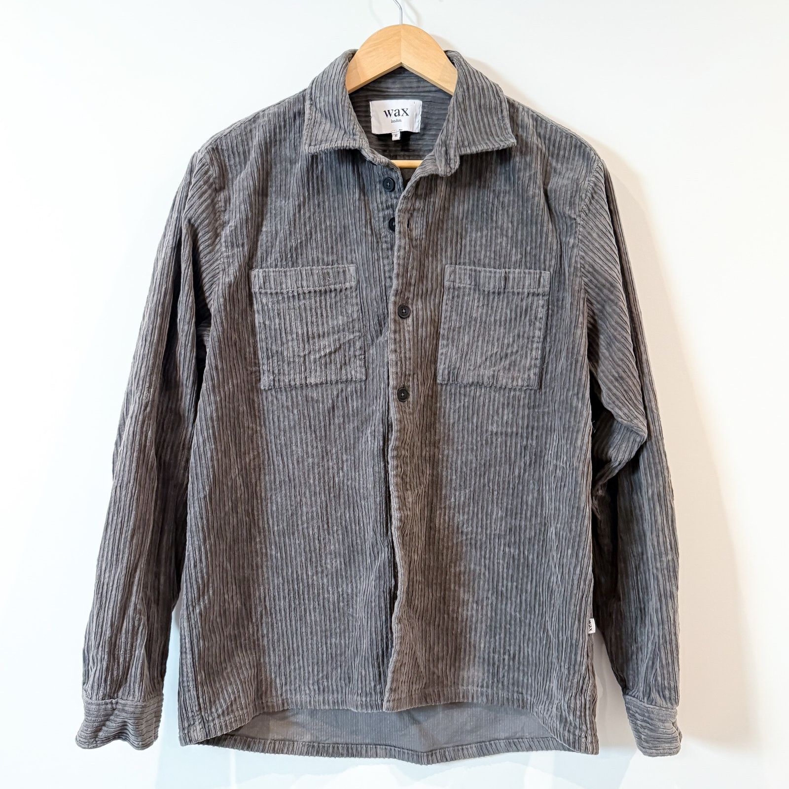 Wax London WAX LONDON Men’s Whiting Jumbo Cord Overshirt M Grey Size US M / EU 48-50 / 2 - 2 Thumbnail