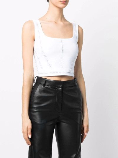 Alexander McQueen o1y0325 Crop Top in White Size S / US 4 / IT 40 - 3 Thumbnail