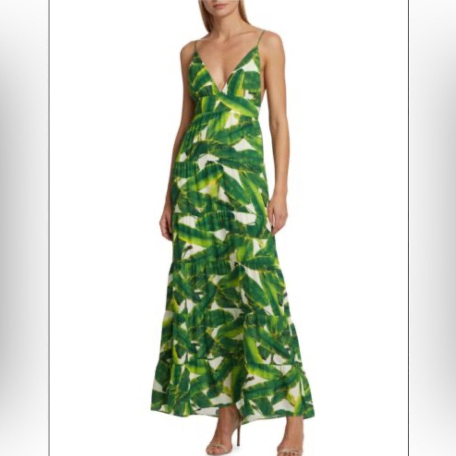 Alice + Olivia NWT Alice+Olivia Karolina Tie Back Maxi Dress Palm Off White Size M / US 6-8 / IT 42-44 - 1 Thumbnail