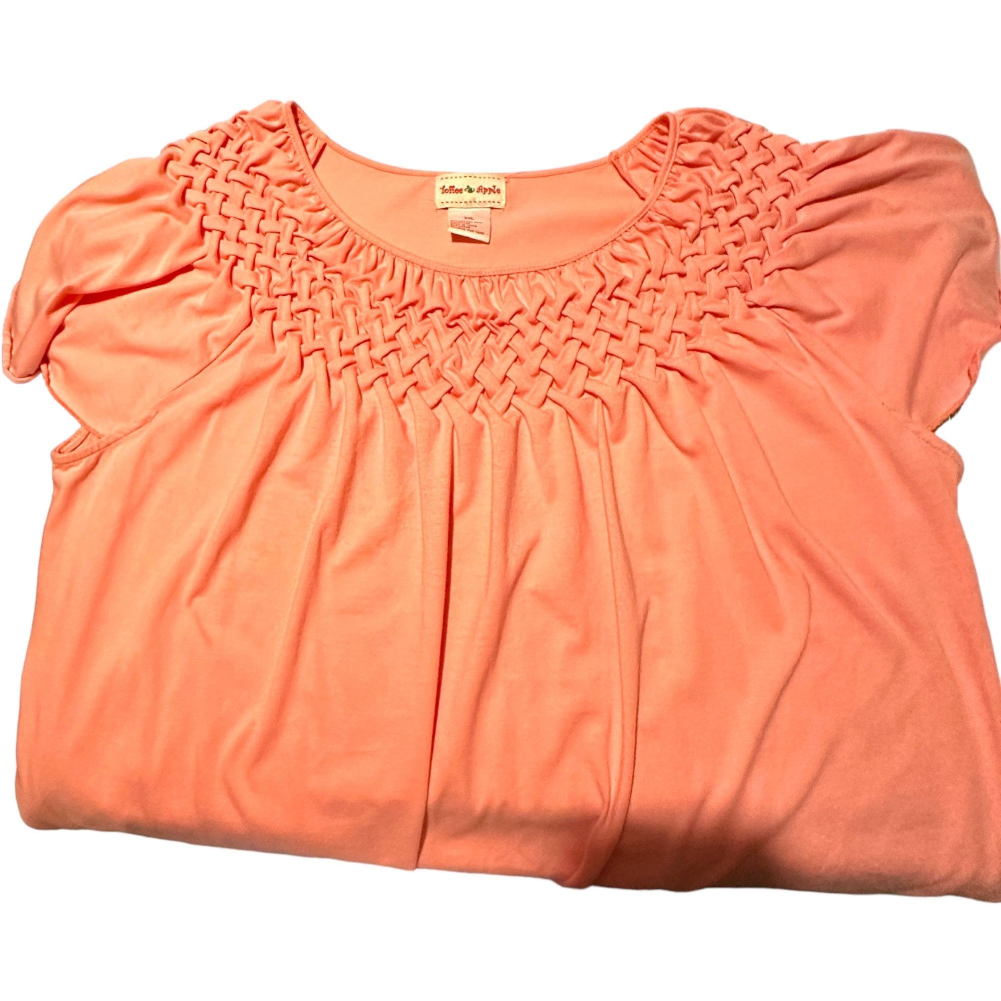 Vintage Toffee Apple XXL Bubble Gum Pink Ruched Cap Sleeve Flowing T Size XXL / US 16-18 / IT 52-54 - 5 Thumbnail