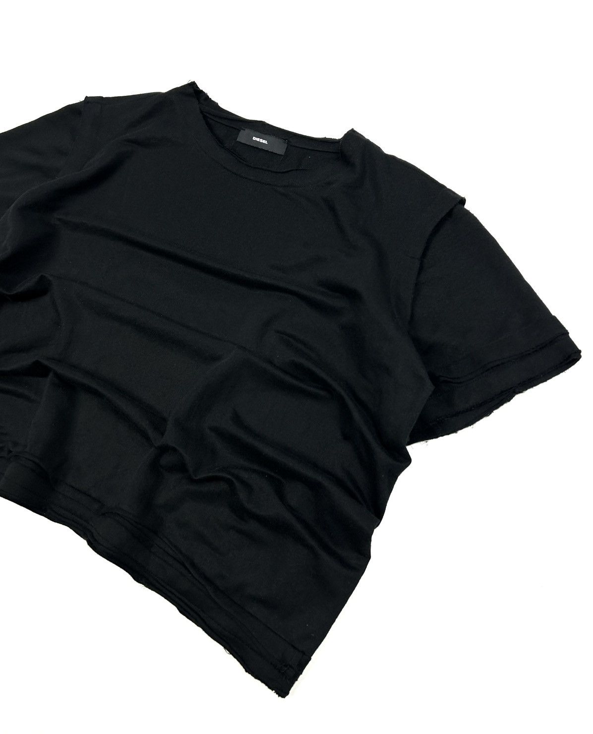 Diesel DIESEL Wmns Cropped Black Top Tee M Avant Garde Distressed Size M / US 6-8 / IT 42-44 - 4 Thumbnail