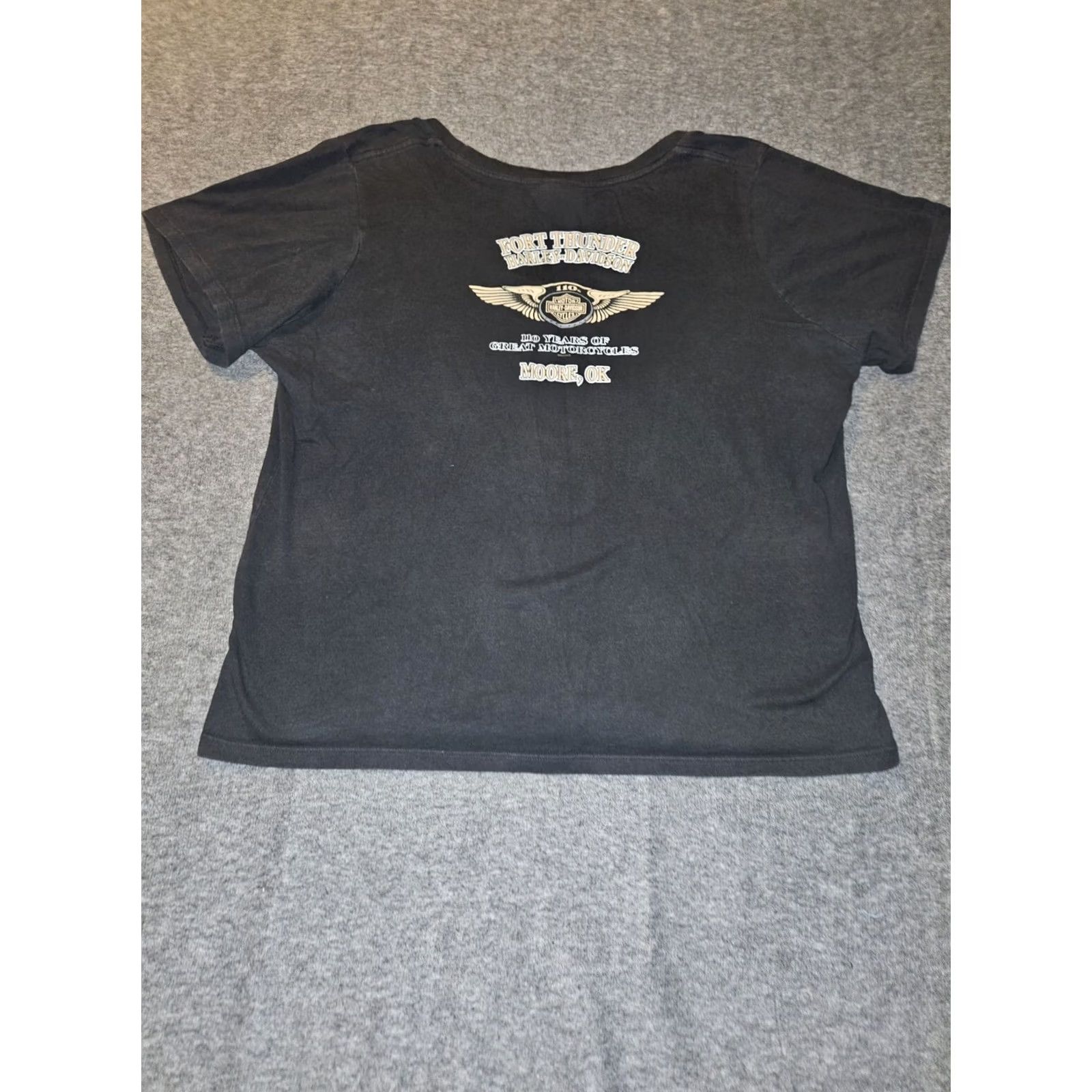 Harley Davidson Harley-Davidson USA Black V-Neck T-Shirt Women's 1X Short Sleeve Motorcylces Size XL / US 12-14 / IT 48-50 - 5 Thumbnail