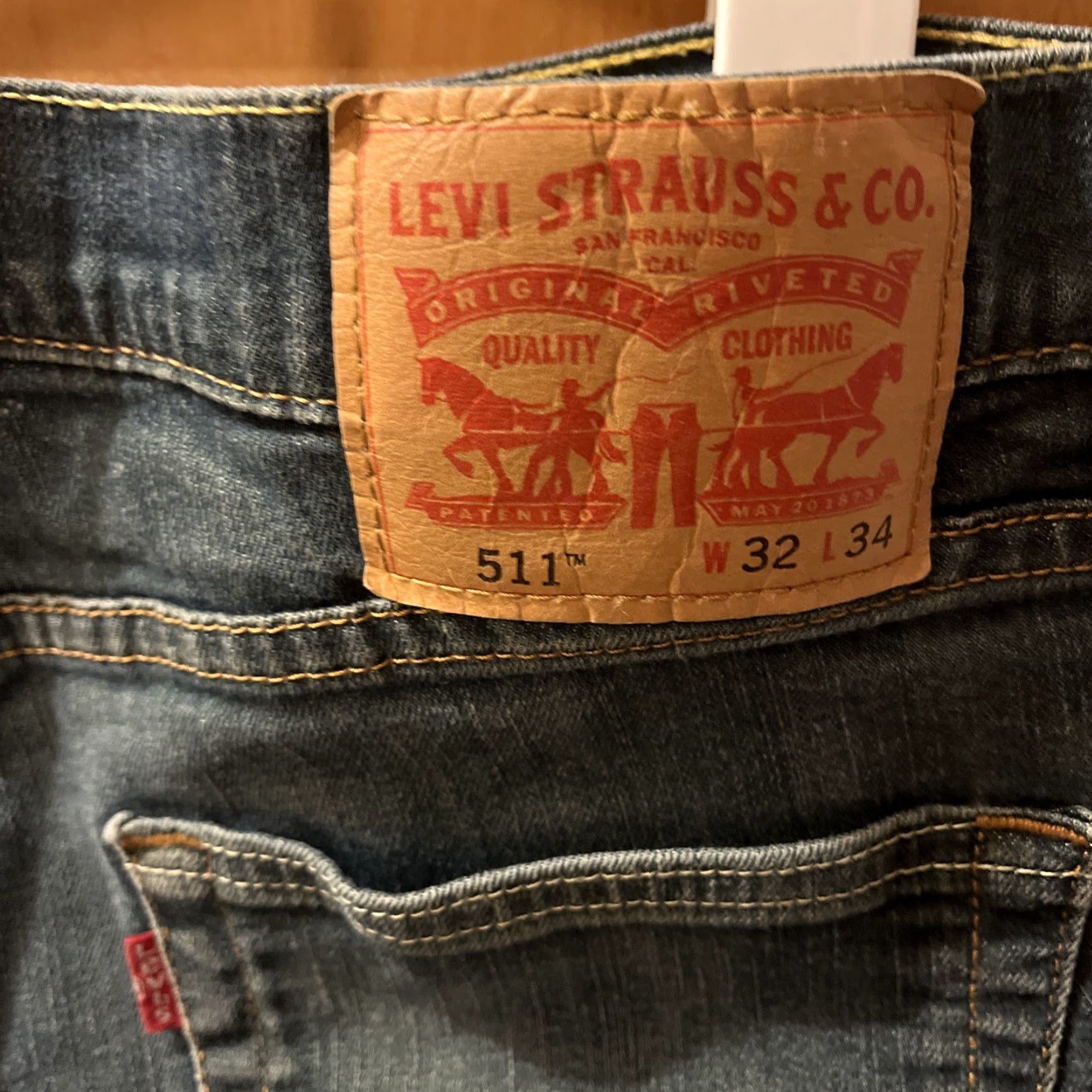 CO Levi Strauss & Co Men's 511 Slim Jeans Size 32x34 Blue Denim Size US 32 / EU 48 - 3 Thumbnail