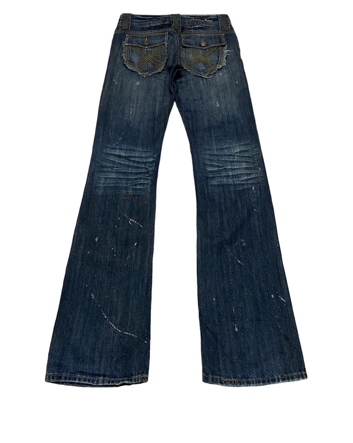 If Six Was Nine Rare Design Vintage Brand Oririn Studded Flared Jeans 1990s Size US 32 / EU 48 - 2 Thumbnail