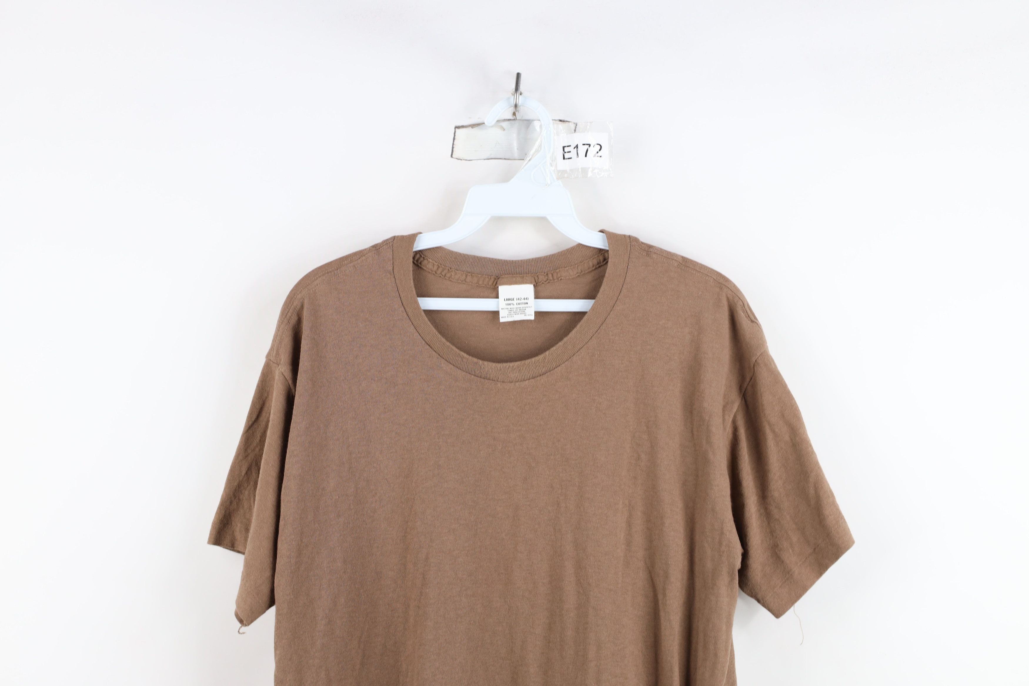 Vintage Vintage 70s Streetwear Cotton Short Sleeve T-Shirt Brown USA Size US L / EU 52-54 / 3 - 2 Thumbnail