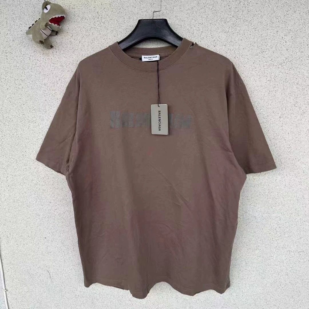 Balenciaga Balenciaga khaki distressed short sleeved shirt with large holes Size US S / EU 44-46 / 1 - 1 Thumbnail