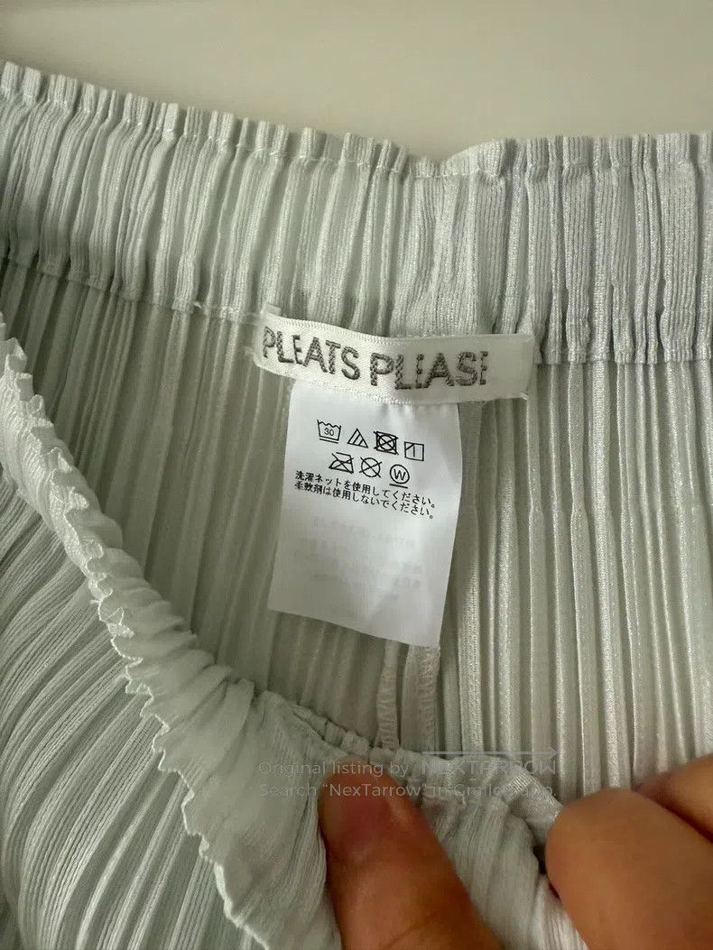 Issey Miyake Issey Miyake size:3 Ice White Pleated Straight-leg Pants Size 31" - 3 Thumbnail
