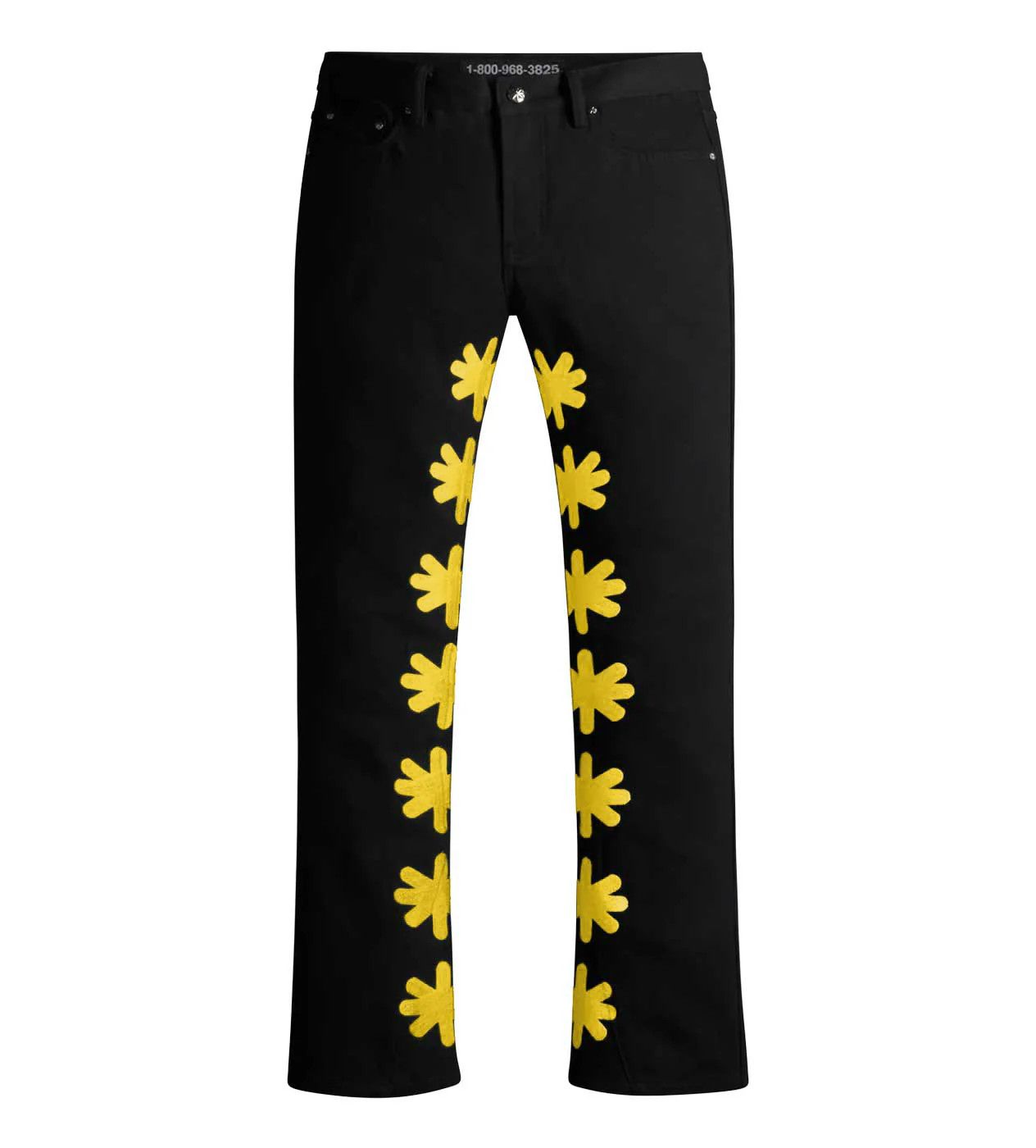 LOSTSHDWS LOSTSHDWS Black & Yellow Wax Jeans Size US 40 / EU 56 - 1 Preview