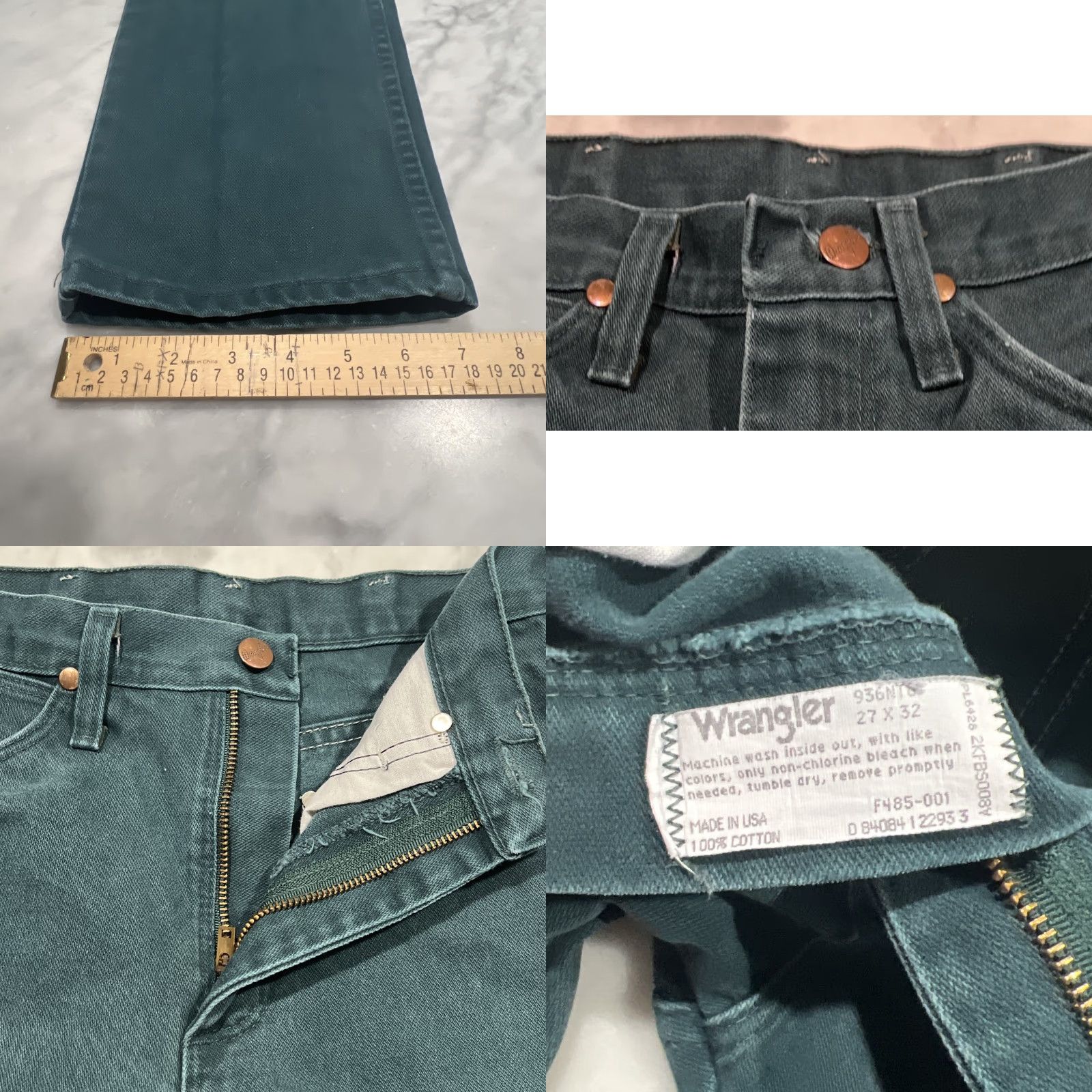 Wrangler VINTAGE Wrangler Jeans 26x30 Green 936NTG Western Cowboy 936 Straight Men Size US 26 / EU 42 - 8 Thumbnail