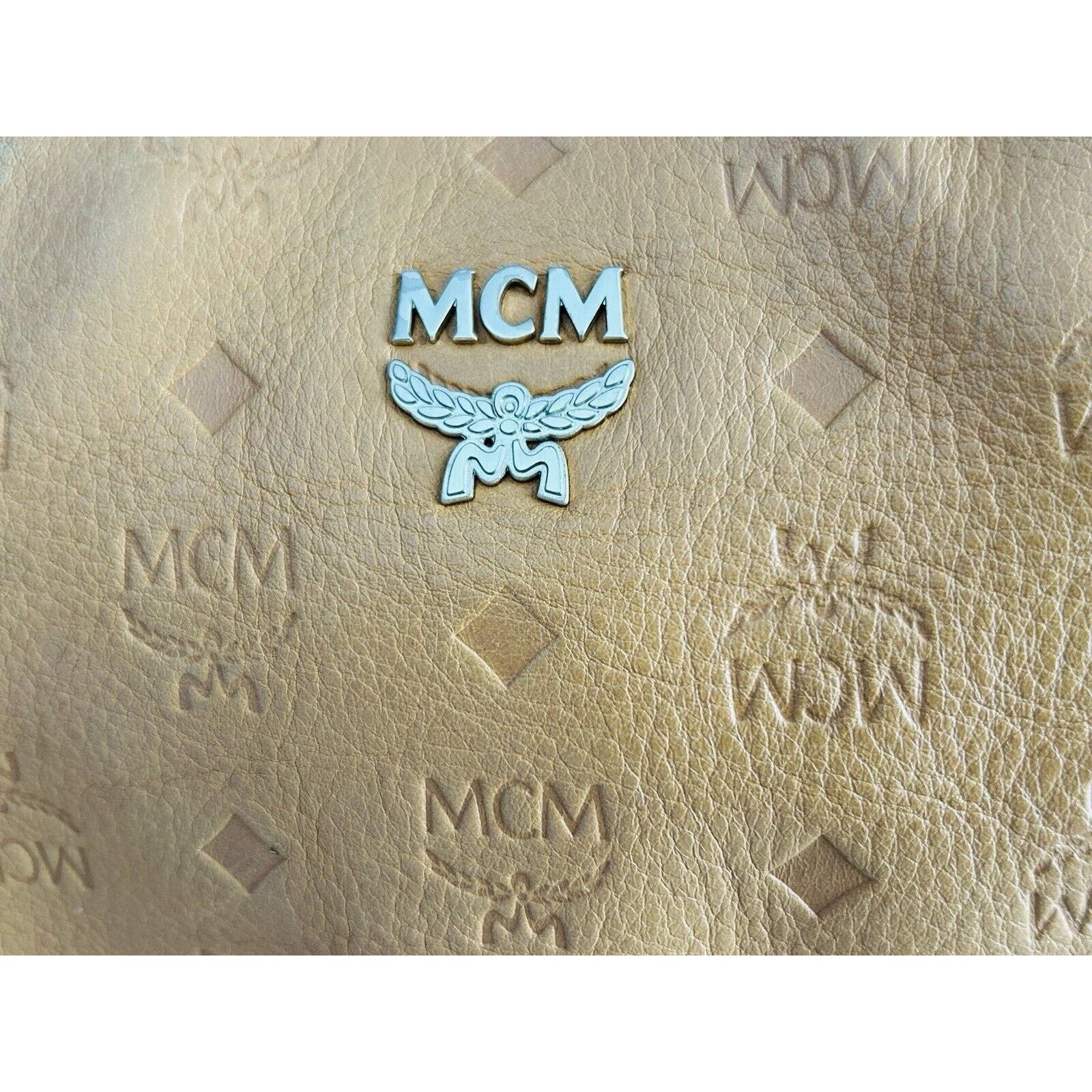 MCM MCM Visetos Leather Cross Shoulder Bag Camel Tan Handbag Size ONE SIZE - 14 Thumbnail