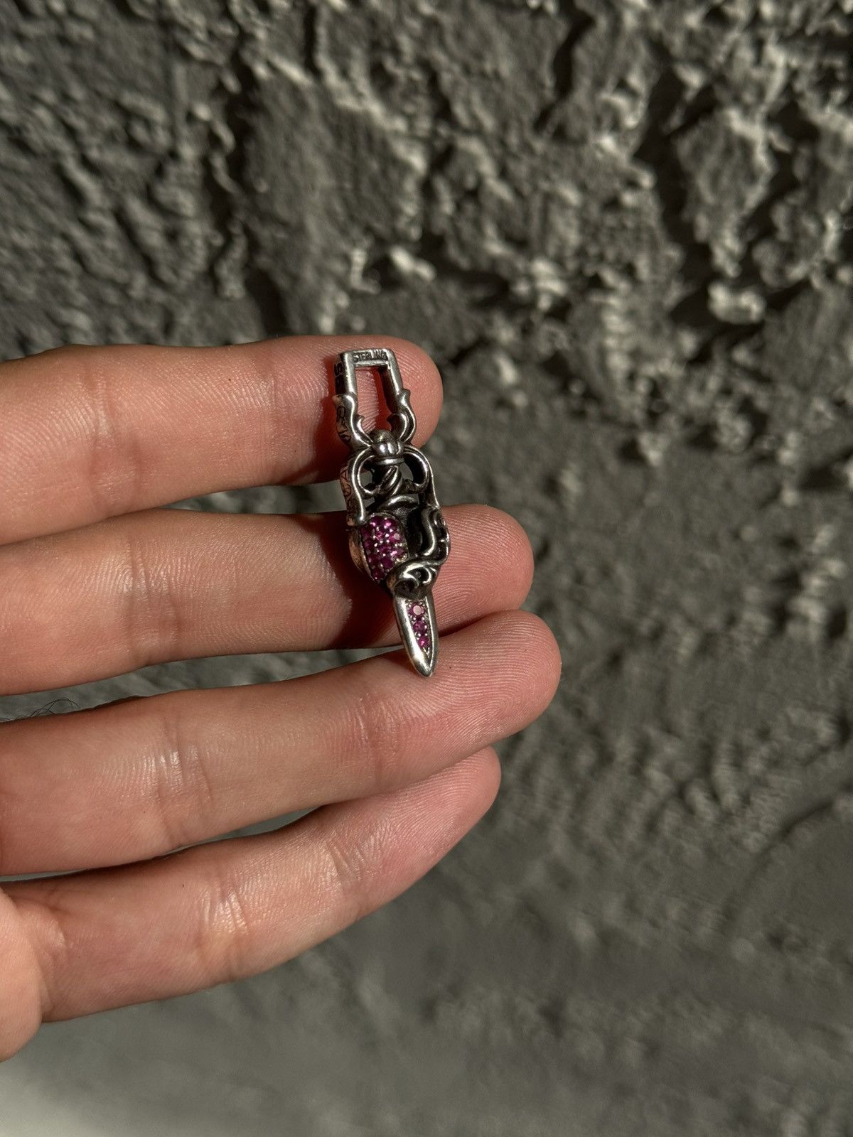 Chrome Hearts Chrome Hearts Heart+Dagger Pink Saphire Pendant Size ONE SIZE - 2 Thumbnail