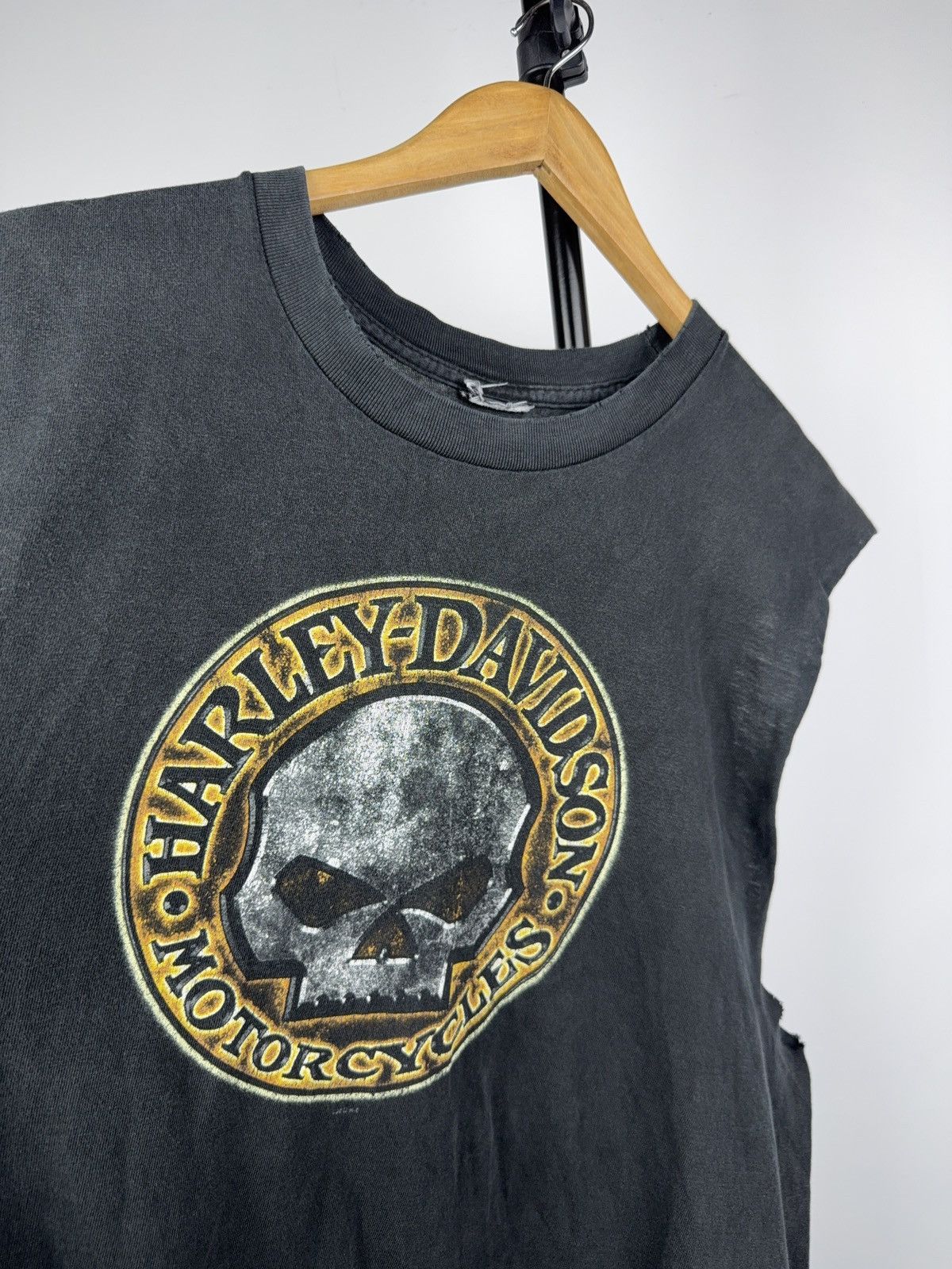 Harley Davidson 00s Harley-Davidson Skull Cutoff Tank Los Angeles VTG Tee Size US L / EU 52-54 / 3 - 7 Thumbnail