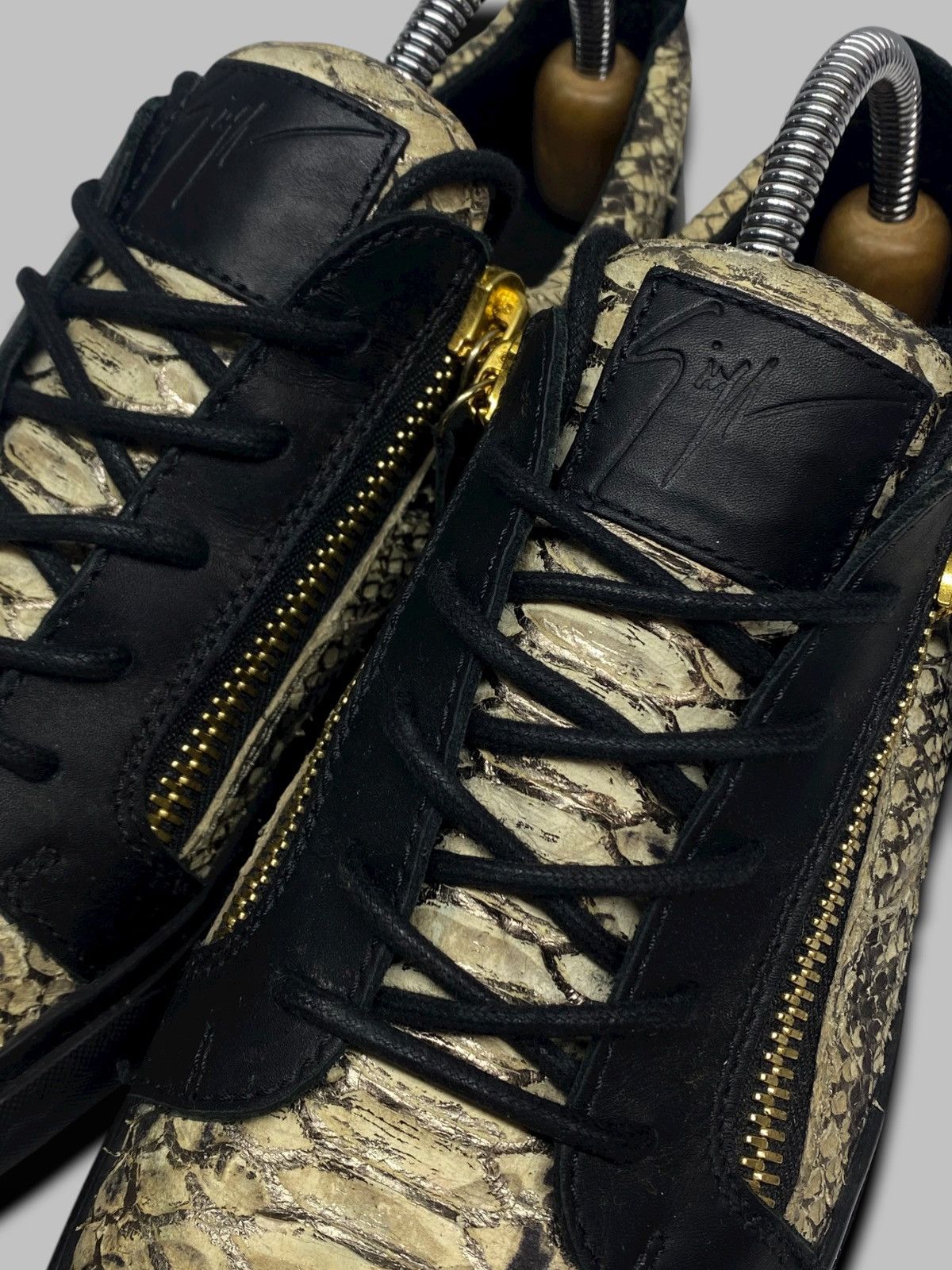 Giuseppe Zanotti Giuseppe Zanotti Snakeskin Leather High Top Sneakers Shoes Size US 8 / EU 41 - 8 Thumbnail