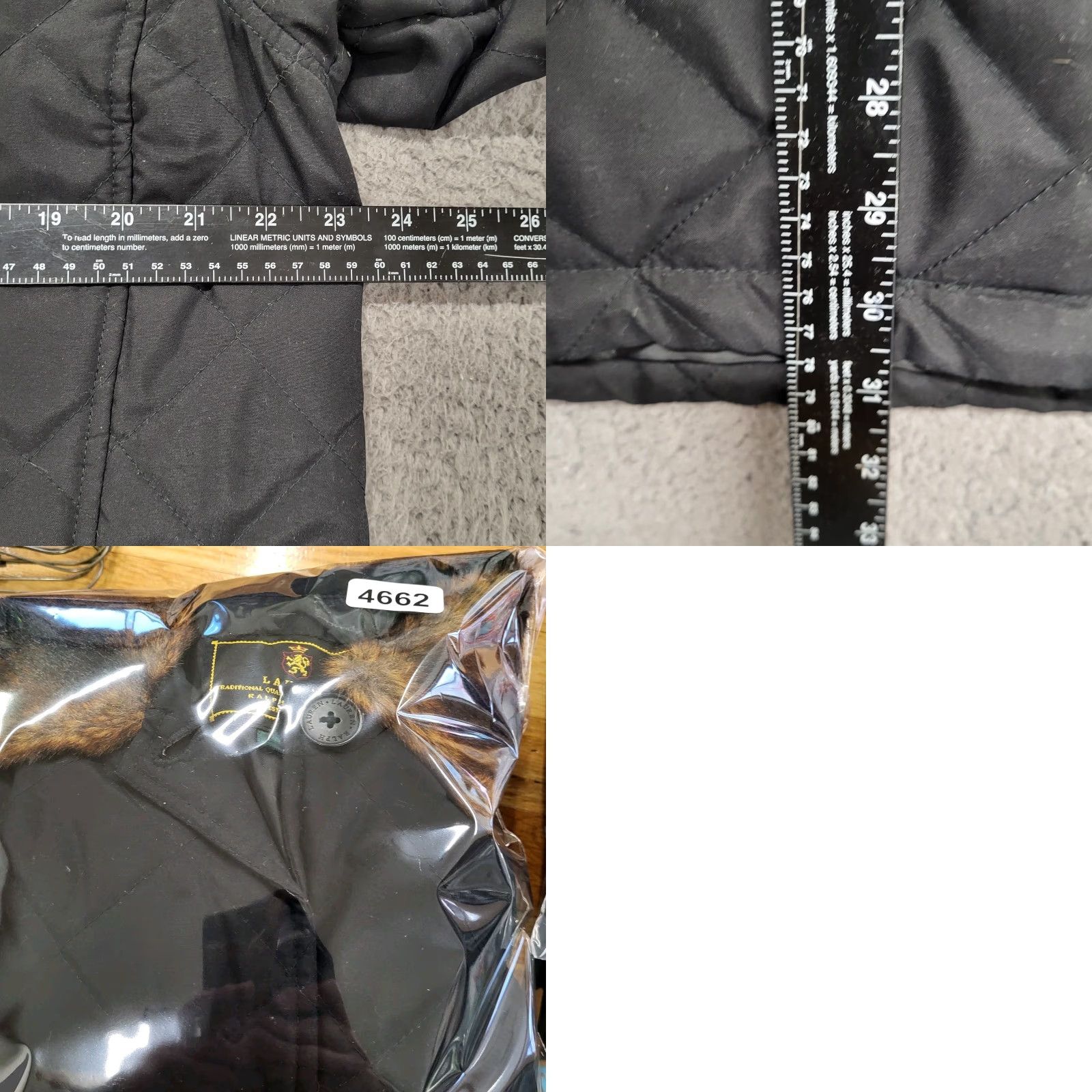Ralph Lauren Lauren Ralph Lauren Coat Women's Large Black Quilted Faux Fur Collar Overcoat Size L / US 10 / IT 46 - 10 Thumbnail