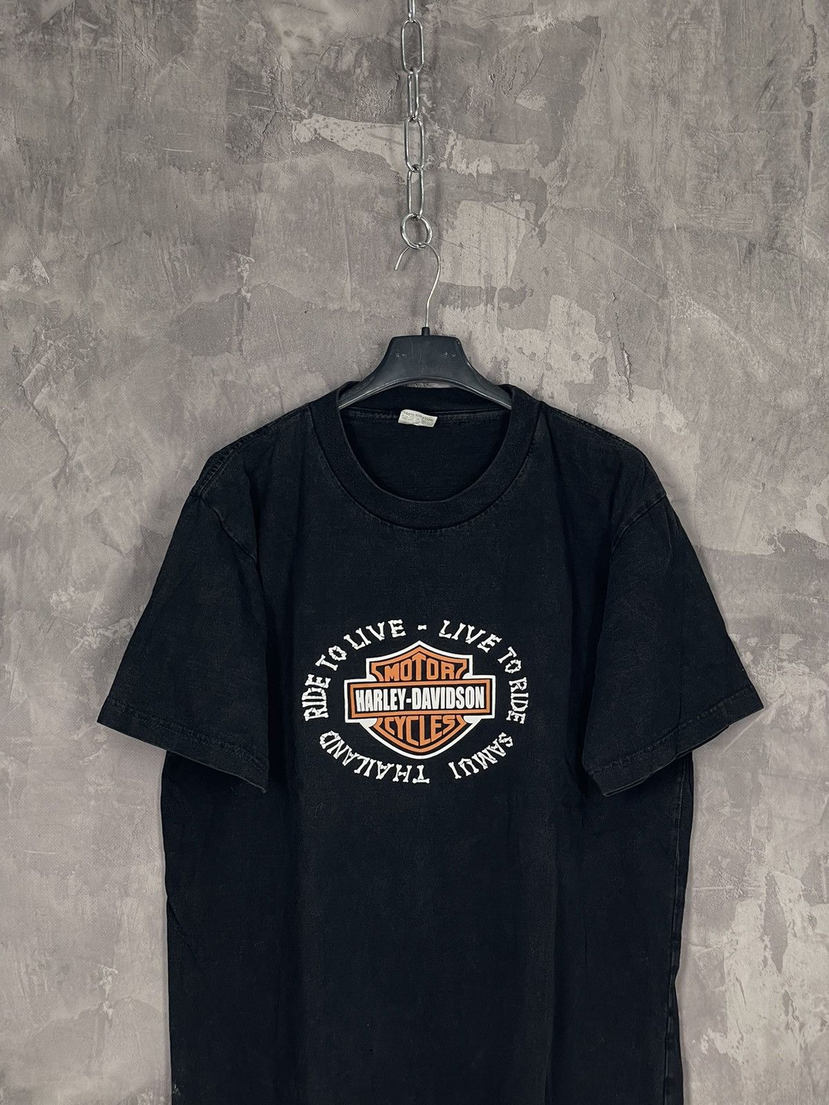 Harley Davidson × Vintage Vintage Y2K Harley Davidson Stone Fadd Big Logo Rare T-Shirt Size US XL / EU 56 / 4 - 3 Thumbnail