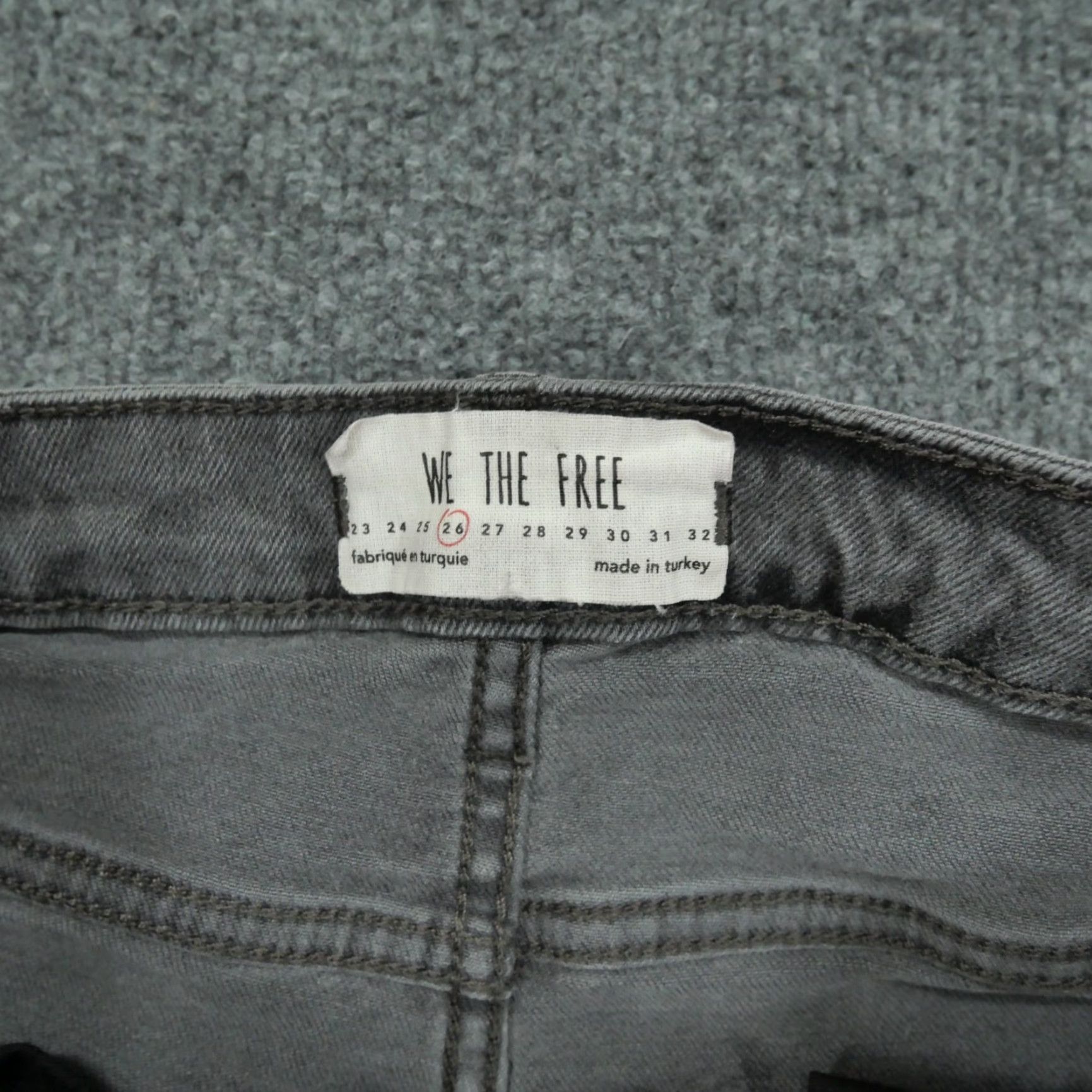 Free People Free People Jeans Womens 26 Grey Embroidery Flowers Raw Hem We The Free Size 26" / US 2 / IT 38 - 7 Thumbnail