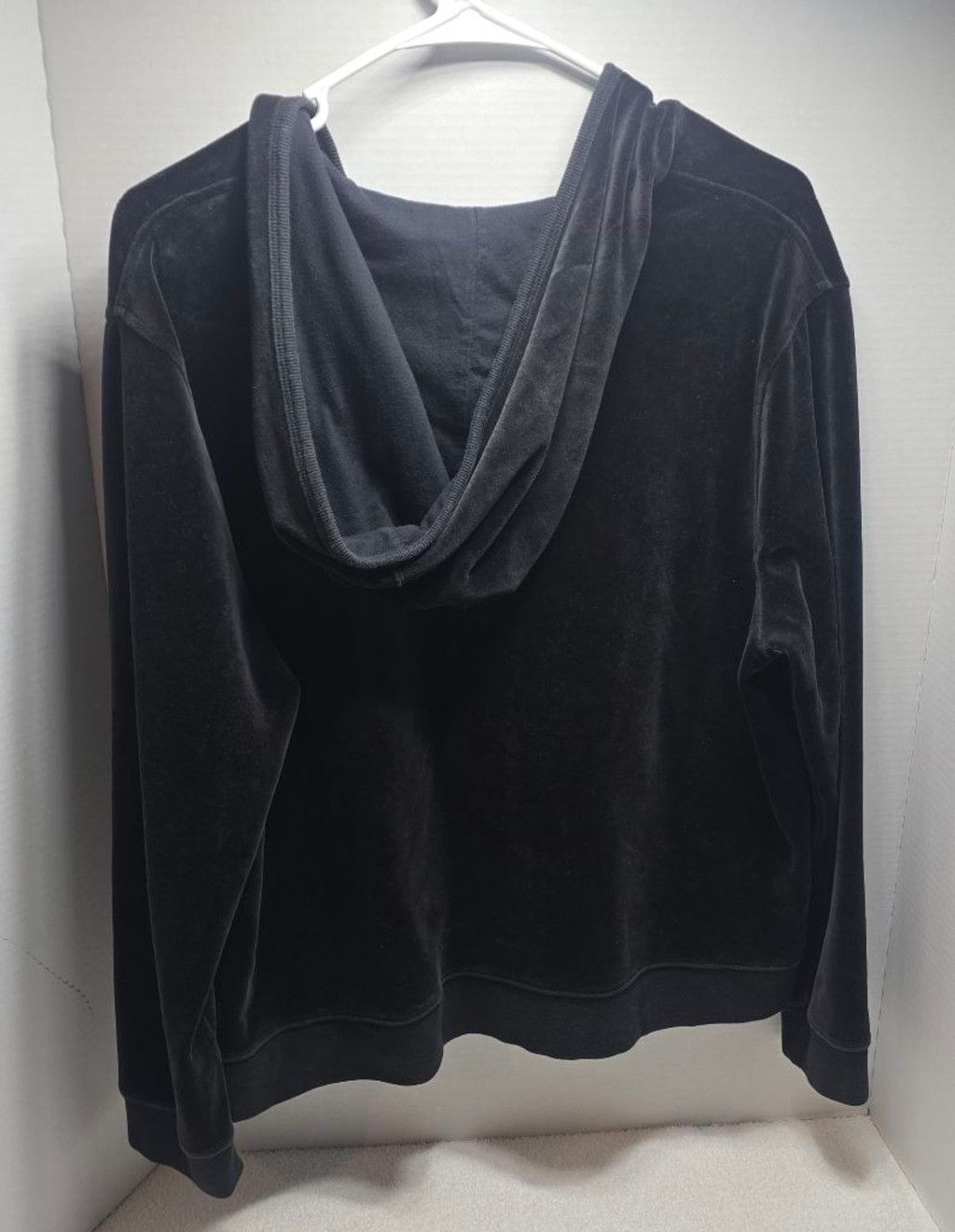 The Unbranded Brand Women's i.e. relaxed Black Velour Full-Zip Hoodie L Size L / US 10 / IT 46 - 6 Thumbnail