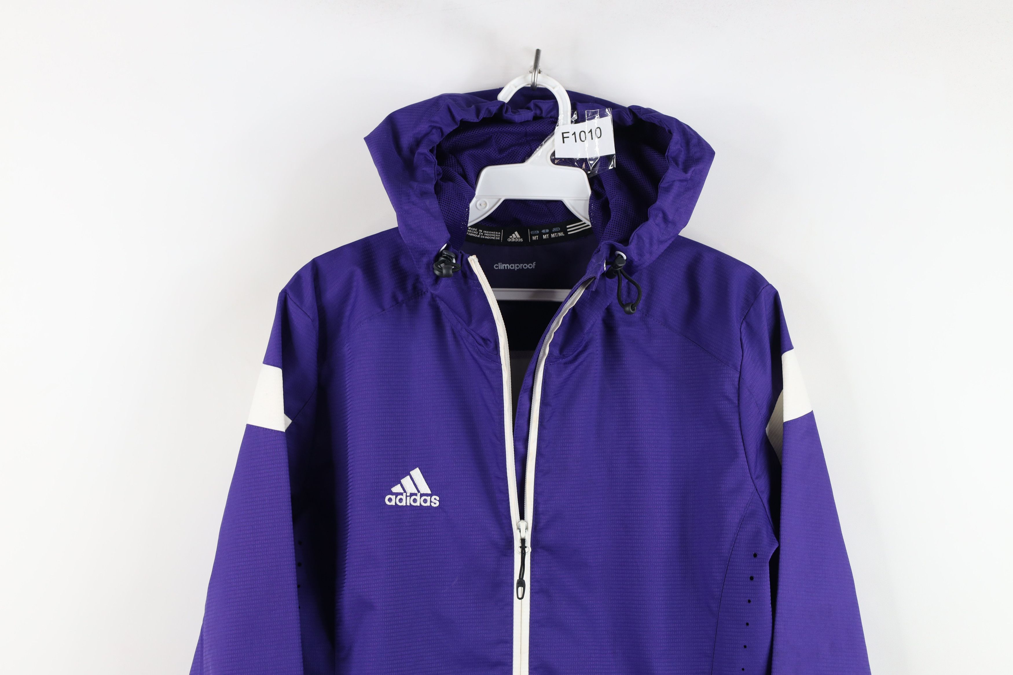 Adidas Vintage Adidas Spell Out Full Zip Hooded Jacket Purple White Size M / US 6-8 / IT 42-44 - 2 Thumbnail